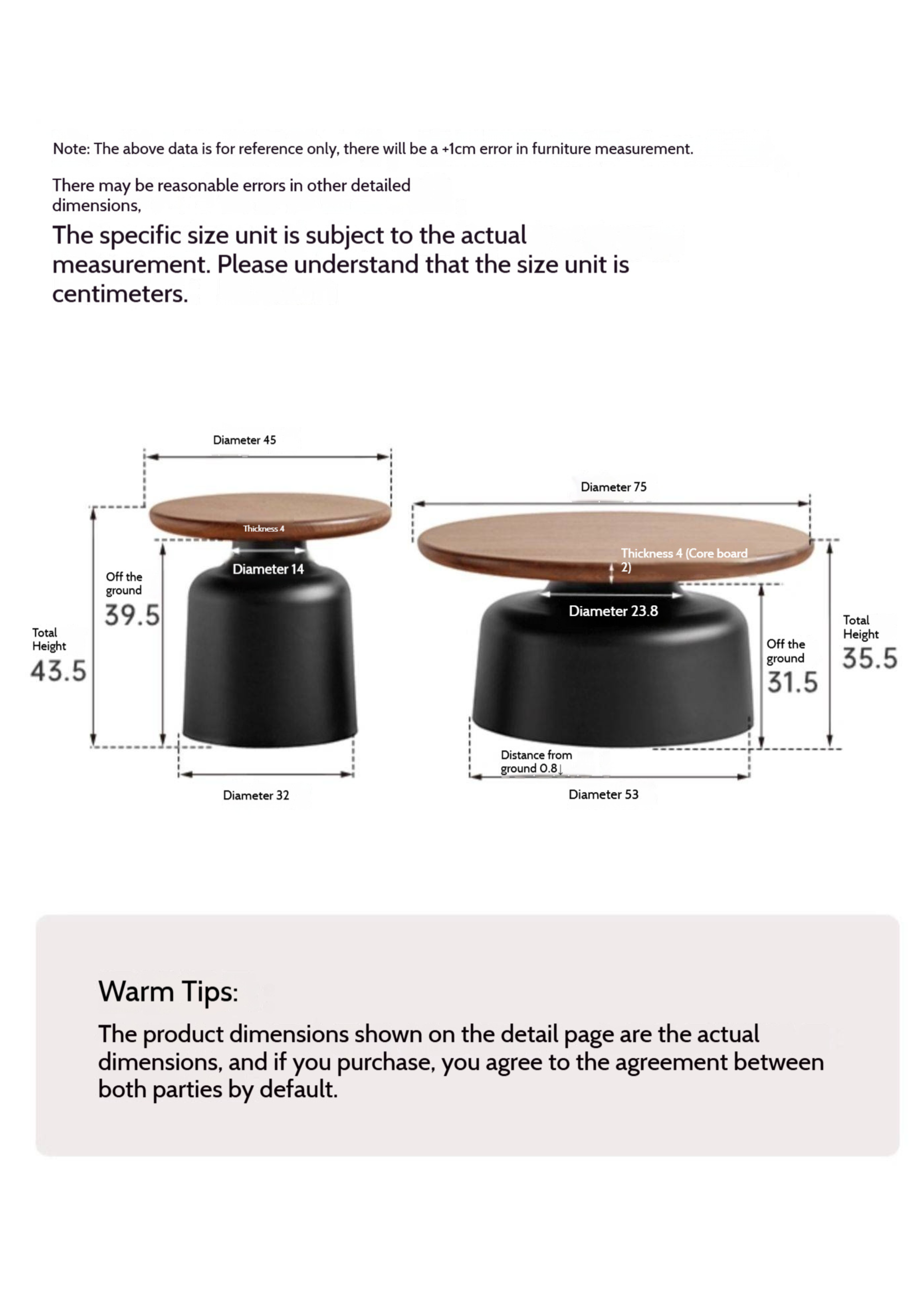 Black Walnut Solid Wood Italian Light Luxury Tea Table