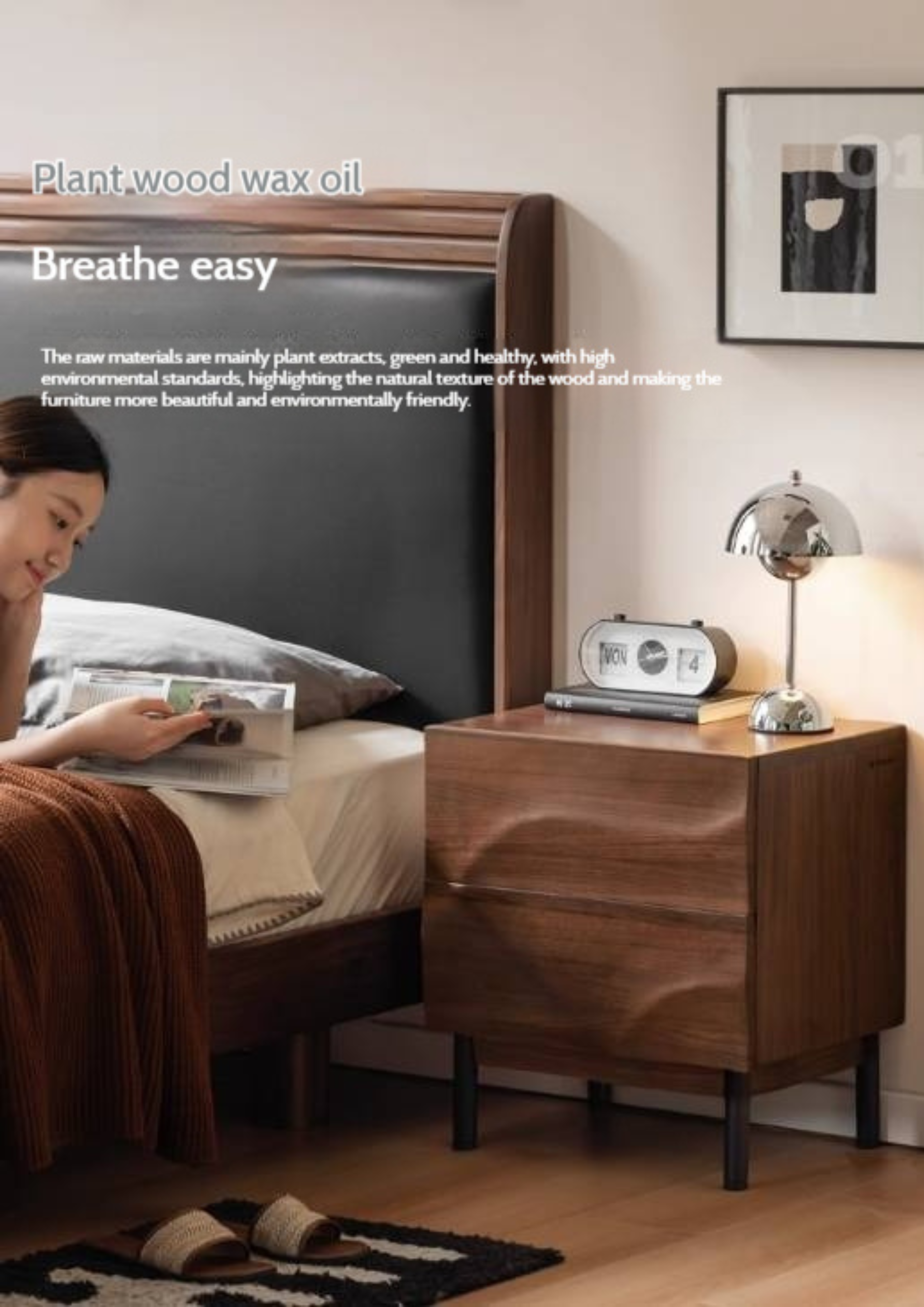 Black Walnut Solid Wood Luxury Nightstands