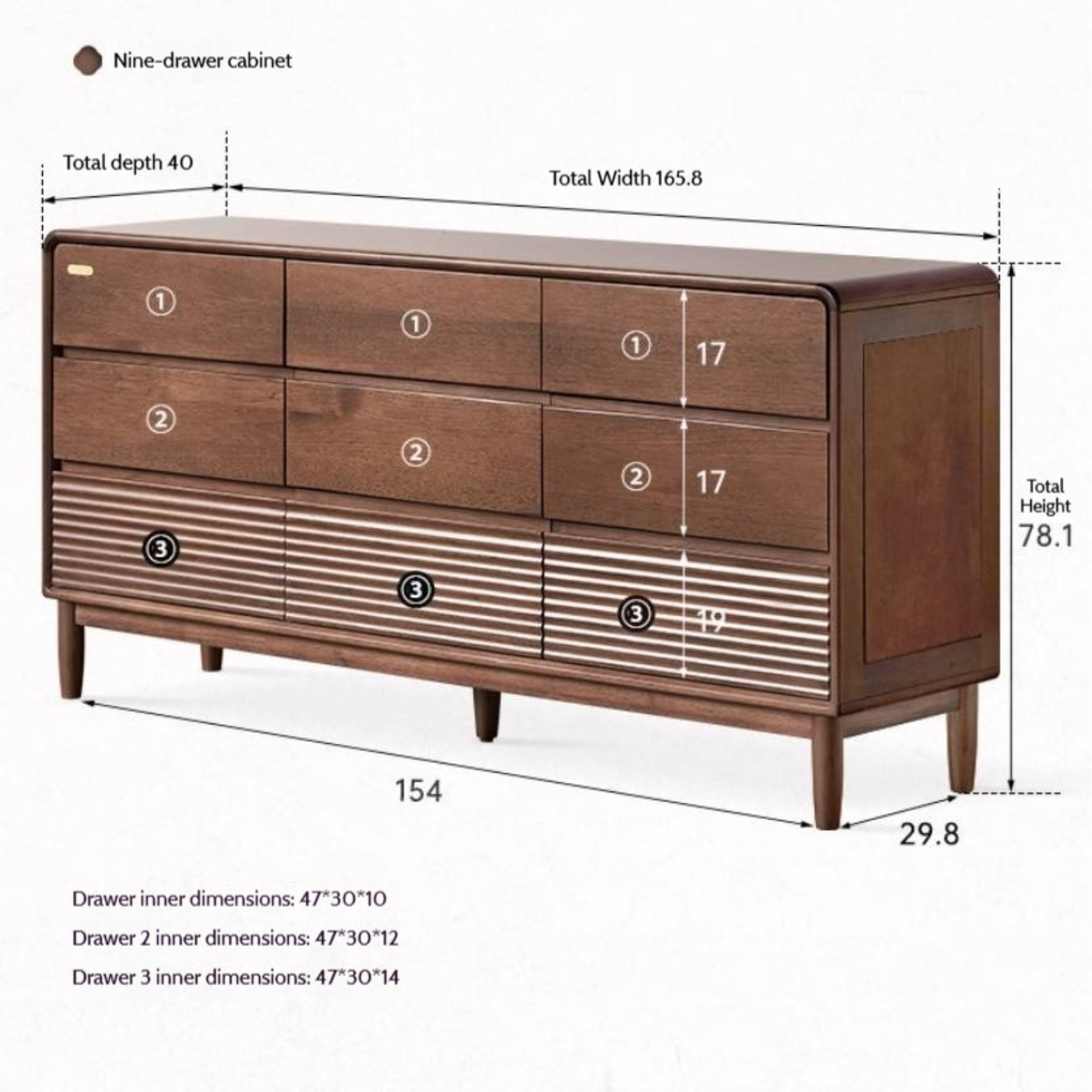 Cypress Solid Wood Modern Chest of Drawers