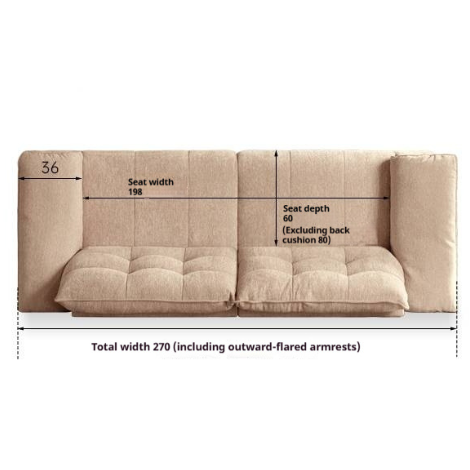 Modern Chenille Fabric Sofa, Couch with Removable and Washable Covers