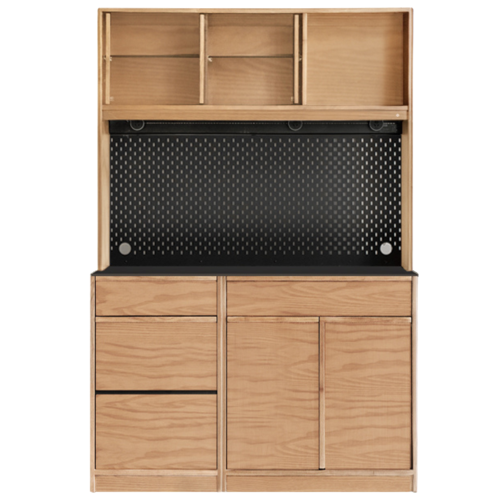 Black Walnut, Ash Solid Wood Light Luxury Style Rock Board Sideboard