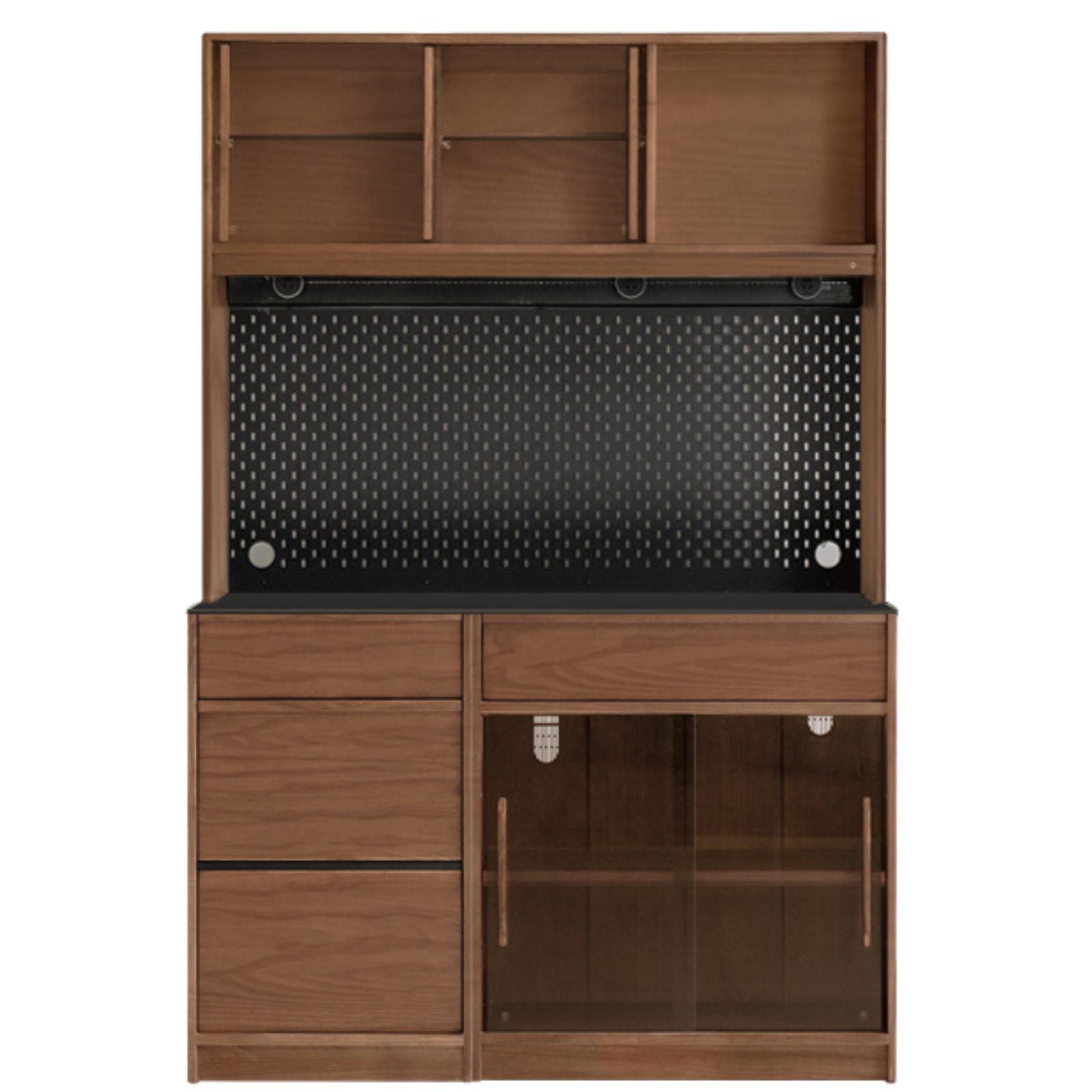 Black Walnut, Ash Solid Wood Light Luxury Style Rock Board Sideboard