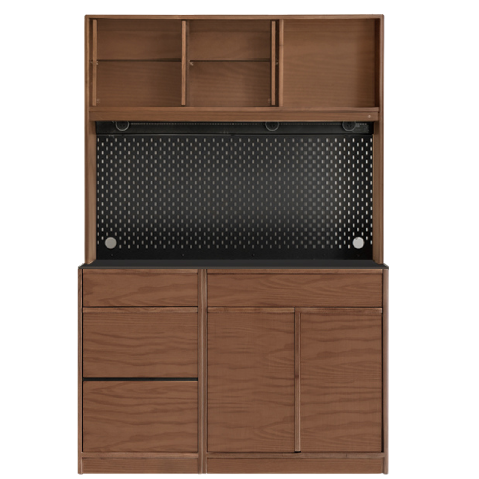 Black Walnut, Ash Solid Wood Light Luxury Style Rock Board Sideboard