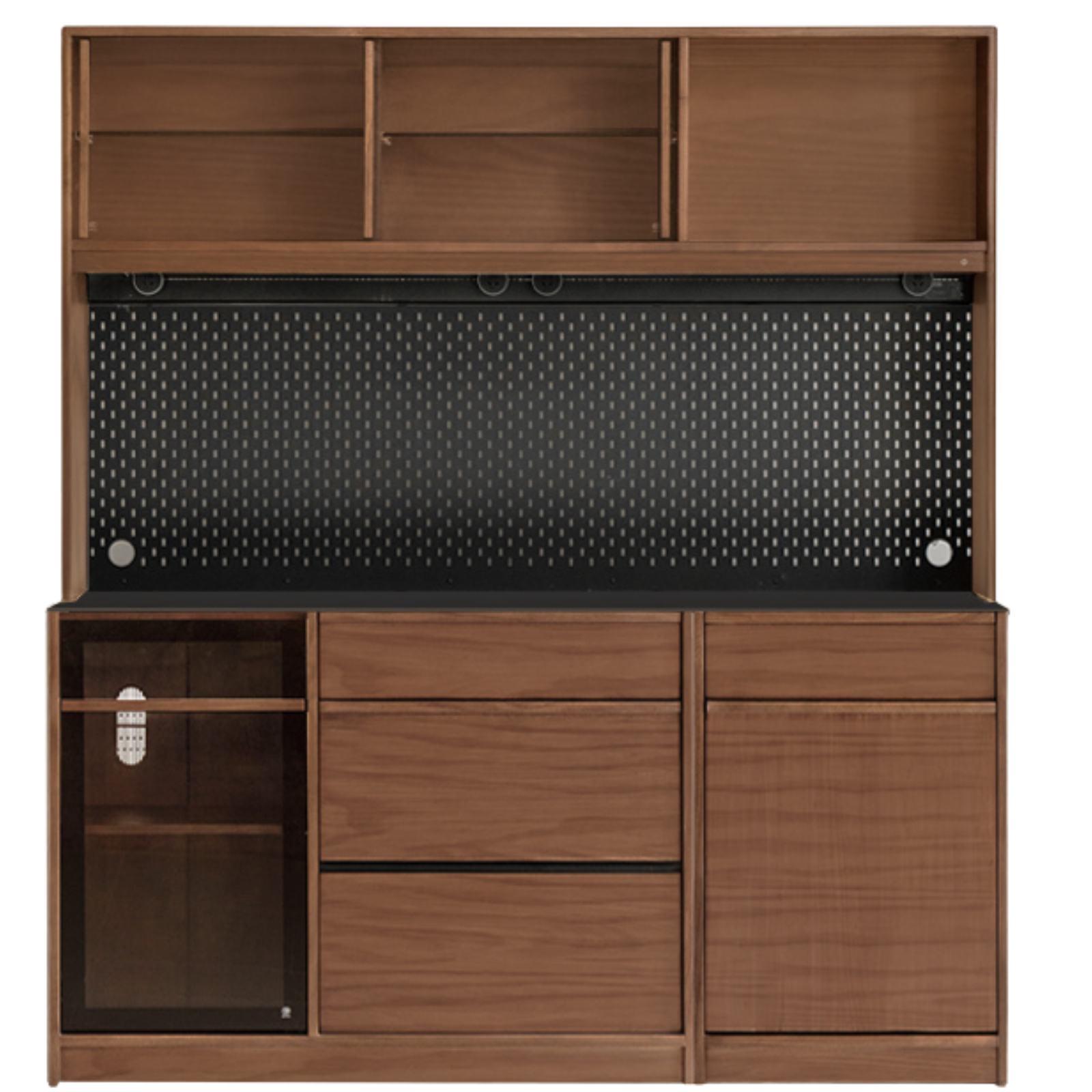 Black Walnut, Ash Solid Wood Light Luxury Style Rock Board Sideboard