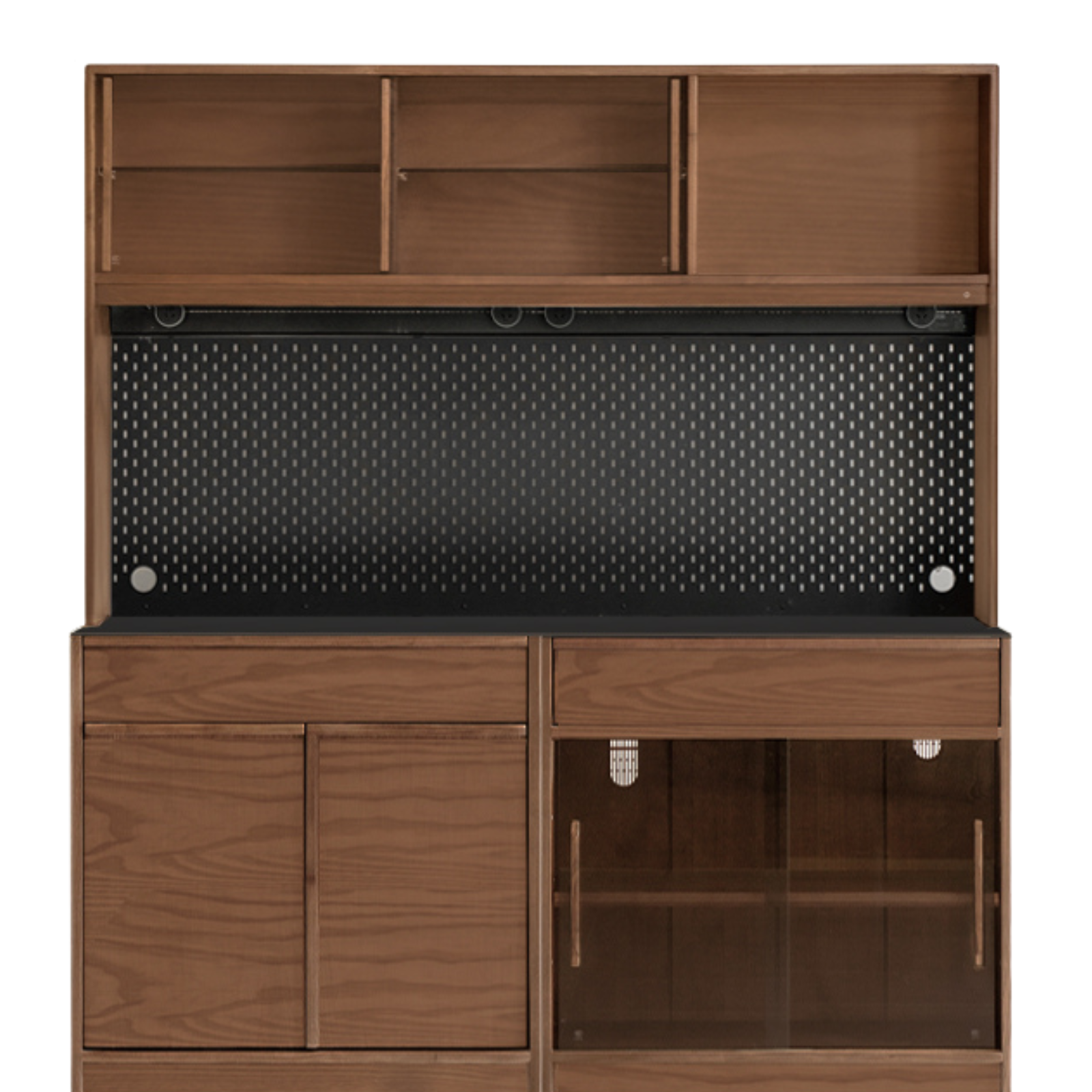 Black Walnut, Ash Solid Wood Light Luxury Style Rock Board Sideboard