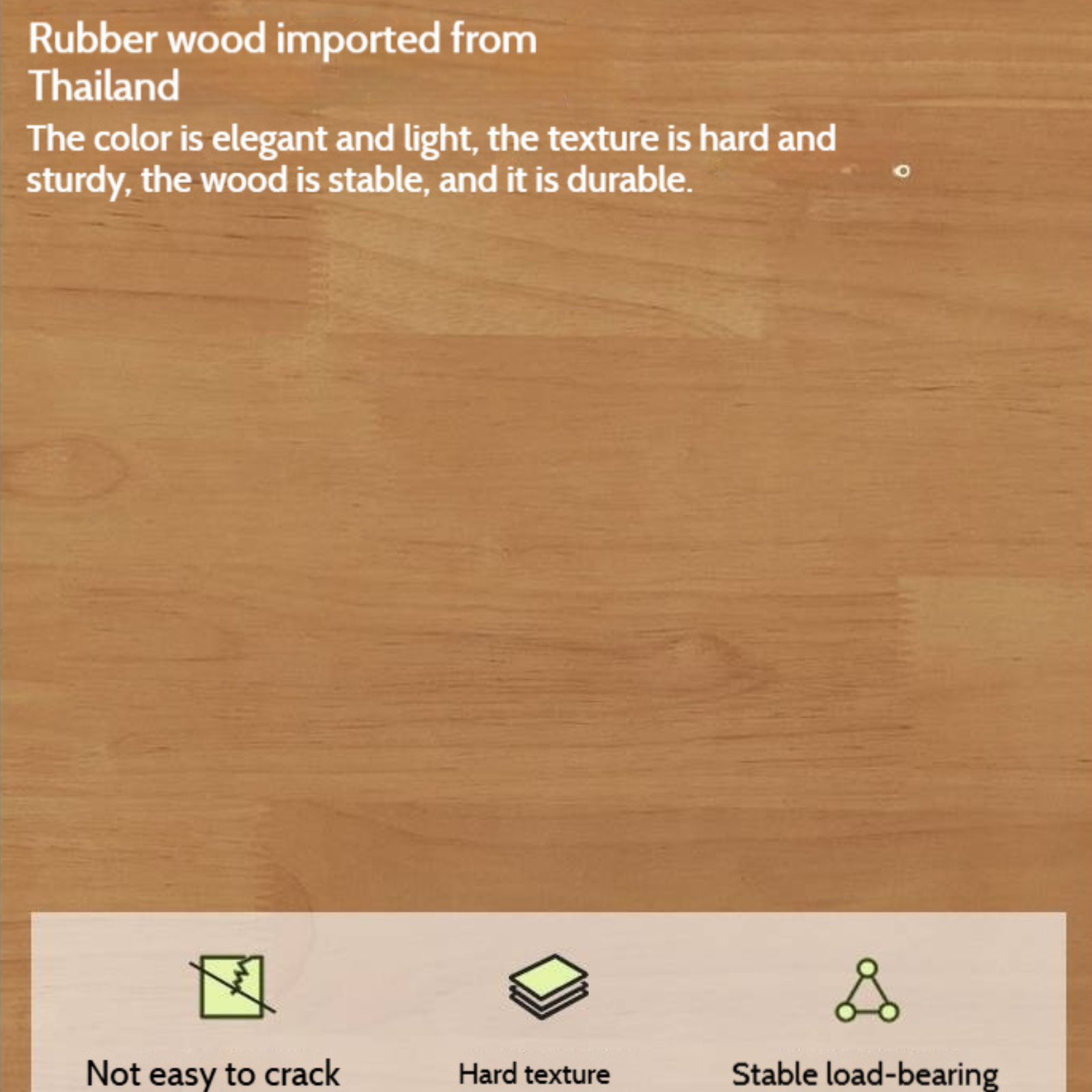 Solid Rubberwood Cream Style Children's Learning Desk