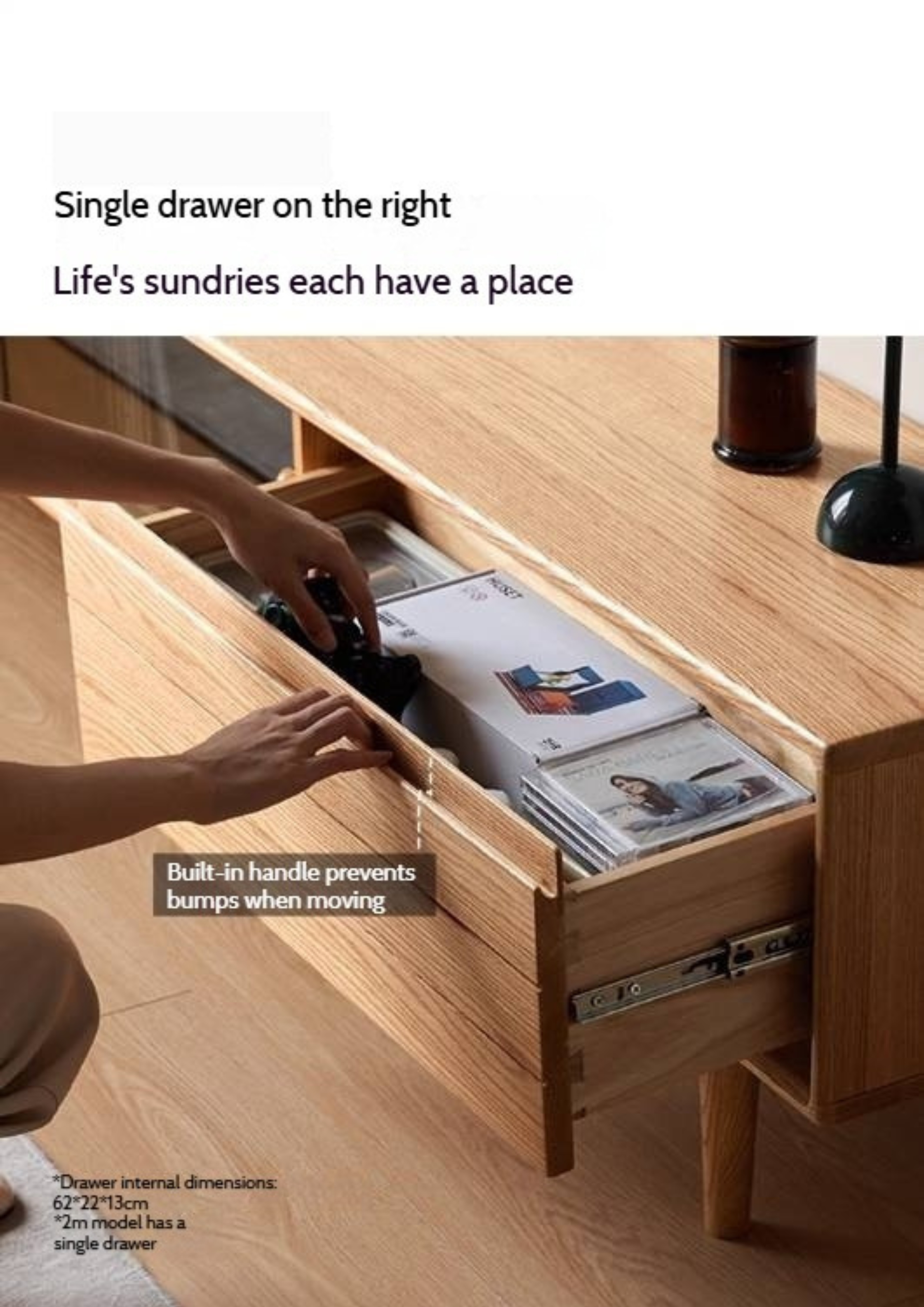 Oak Solid Wood Modern TV Cabinet