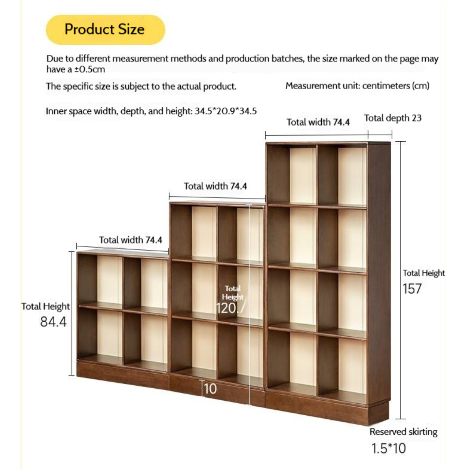 Solid Rubberwood Retro Style Children's Bookcase