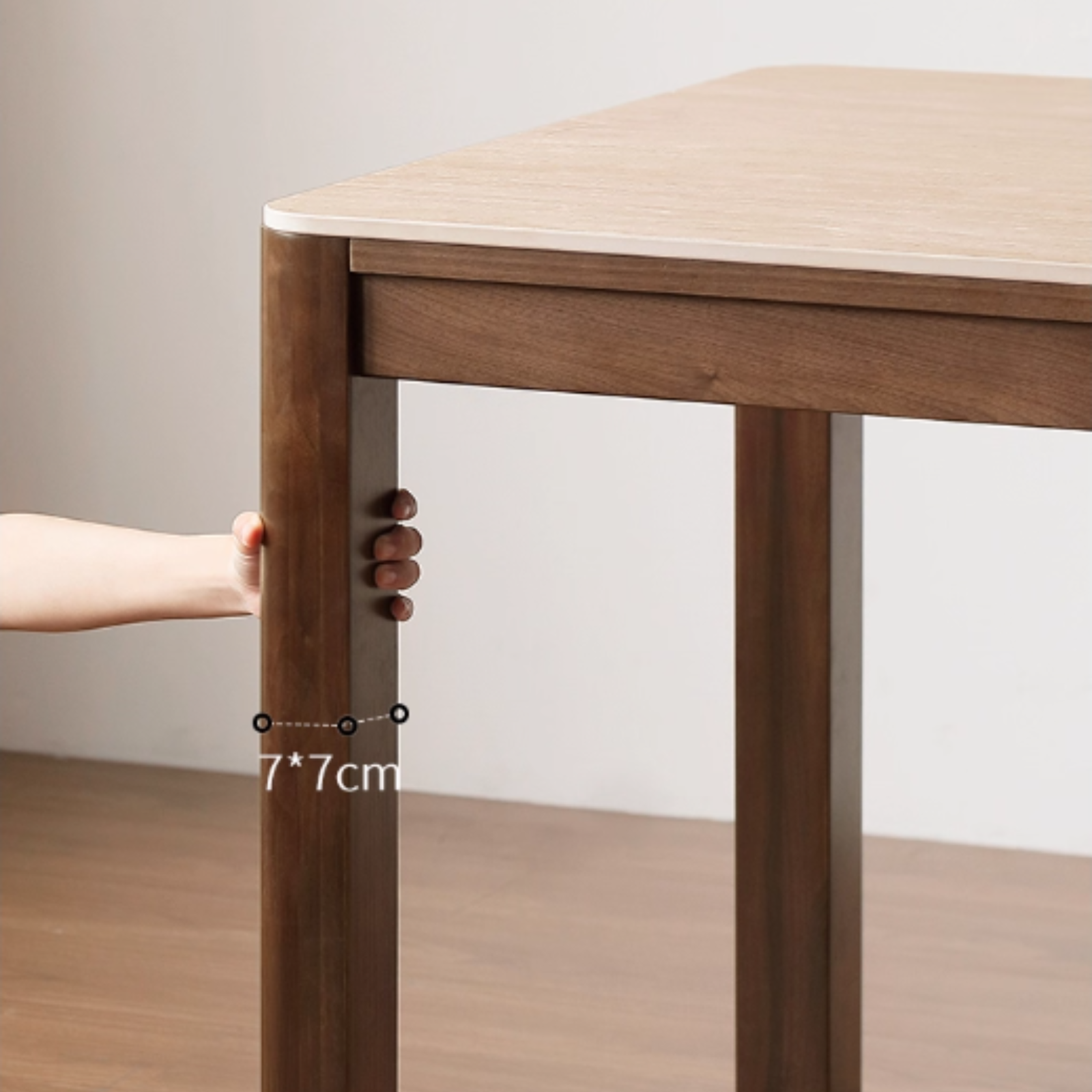 Black Walnut Solid Wood Light Luxury Style Rock Plate Dining Table