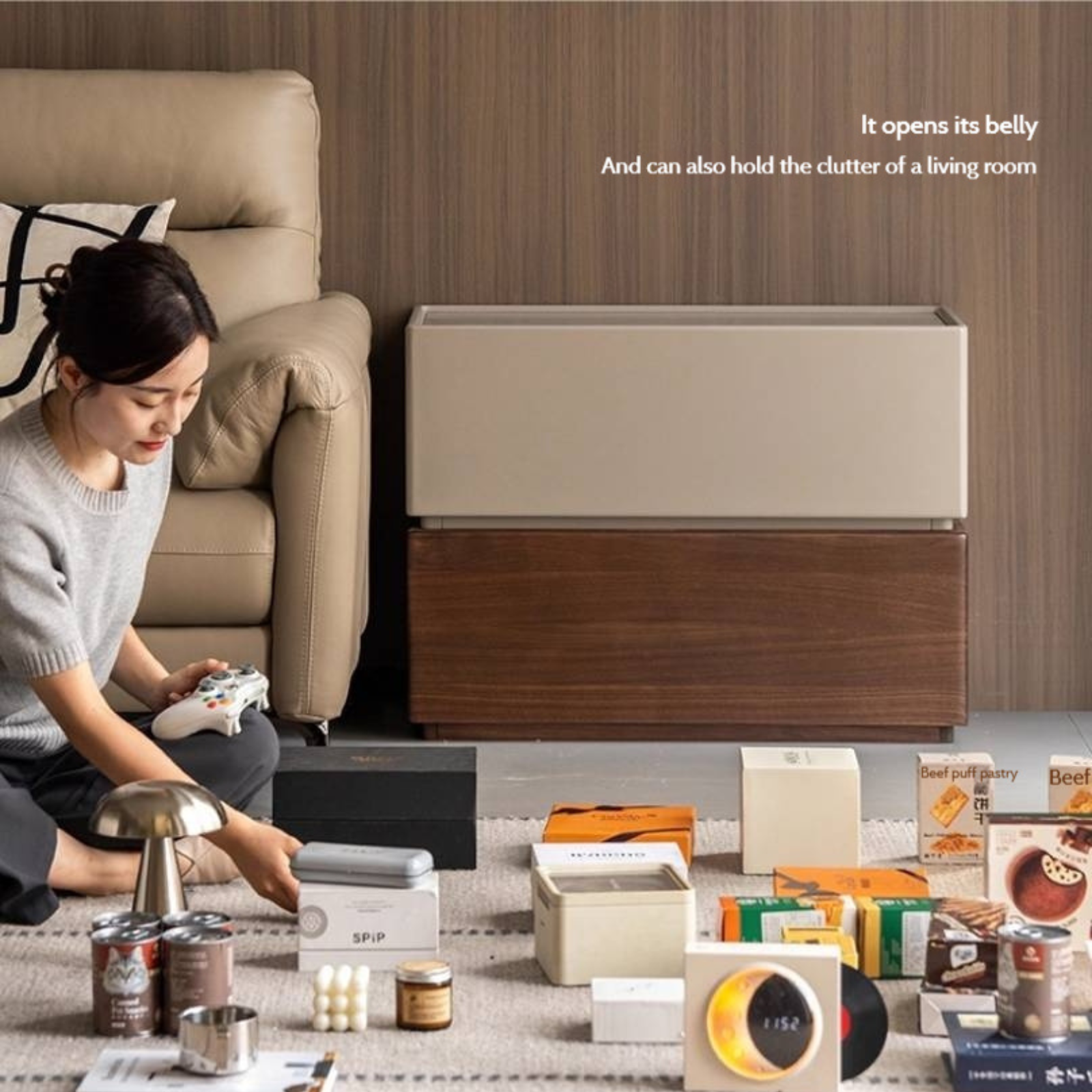 Black Walnut Solid Wood Italian Light Luxury Style Side Table