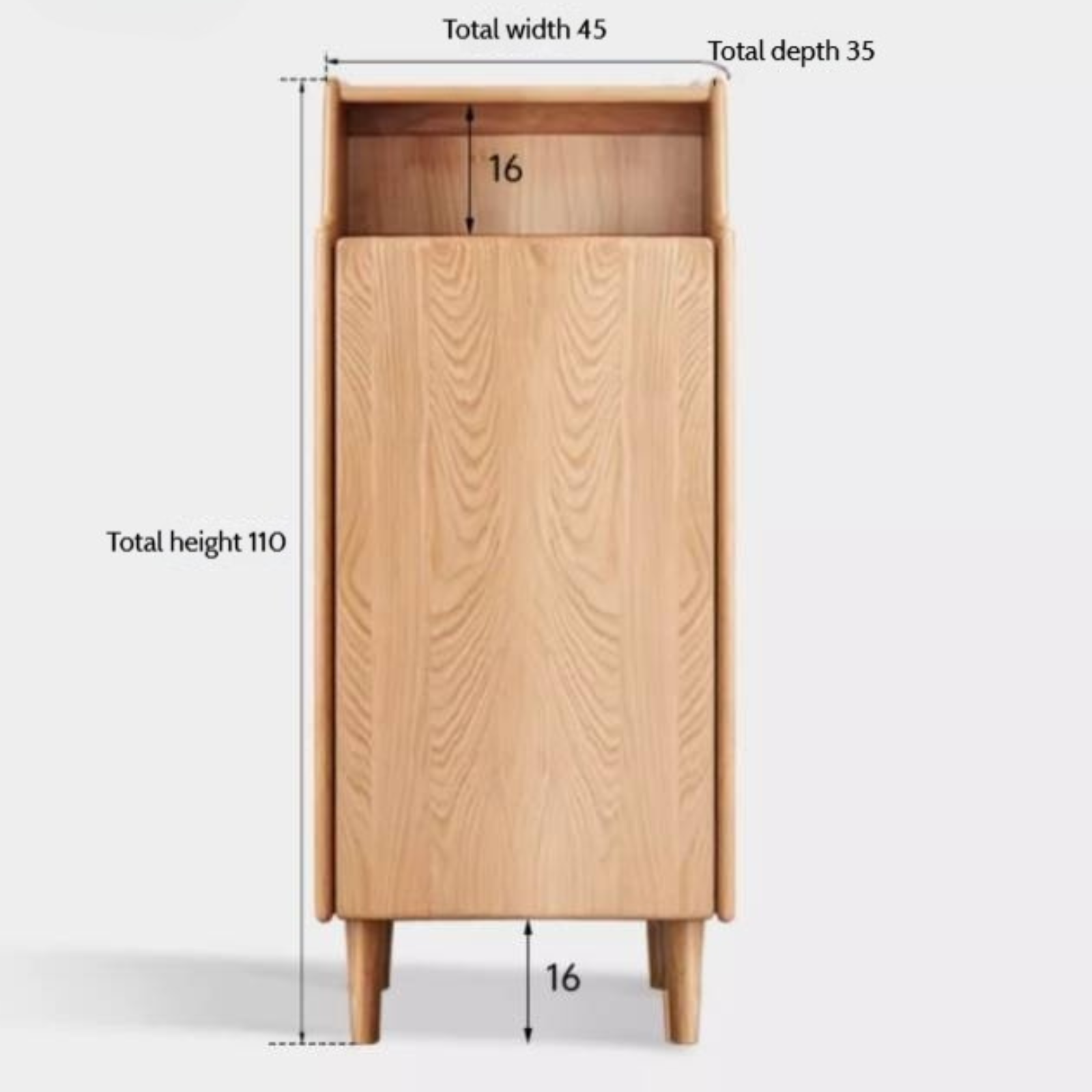 Oak Solid Wood Entrance Shoe Cabinet