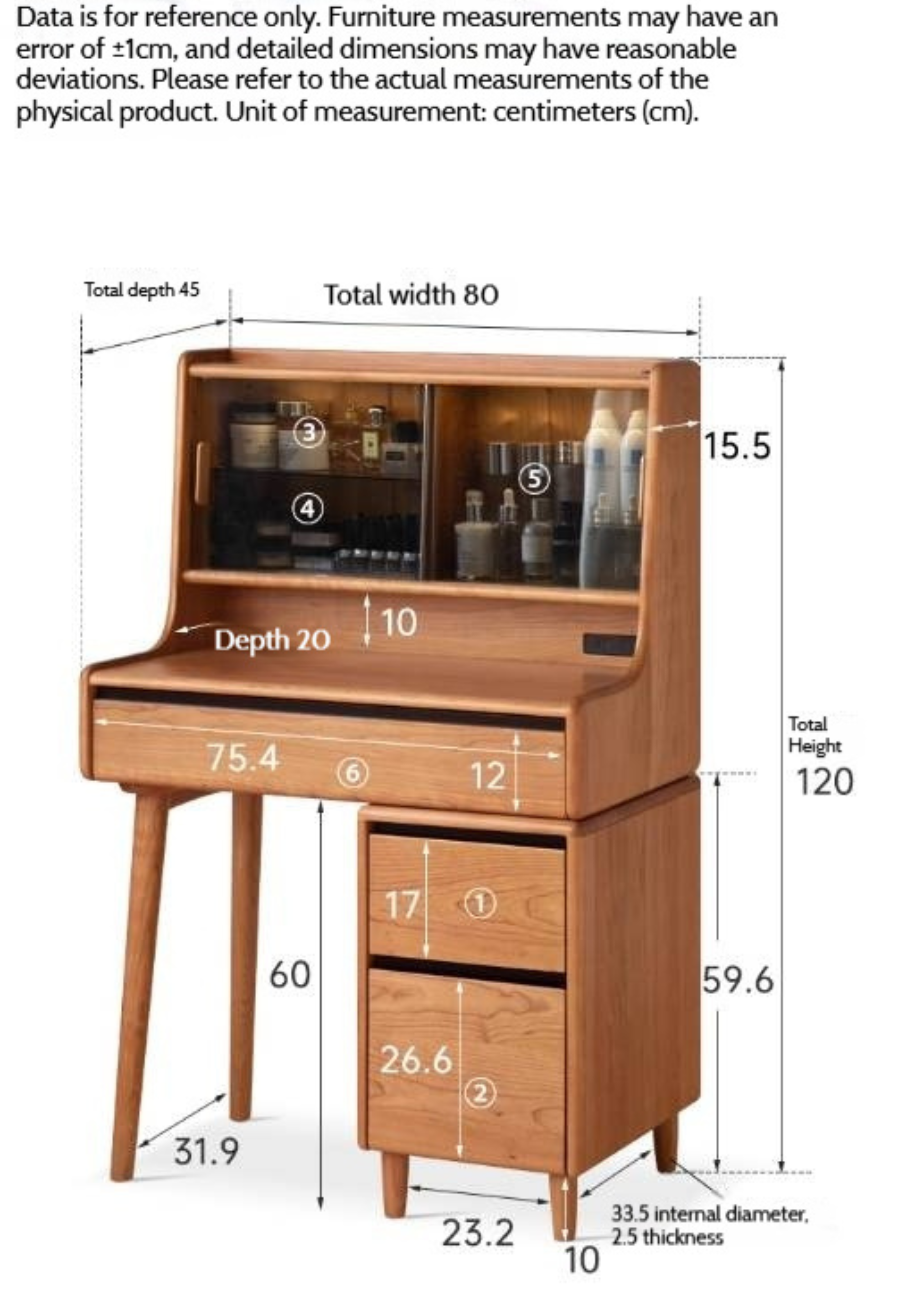 Cherry Solid Wood Dressing Table
