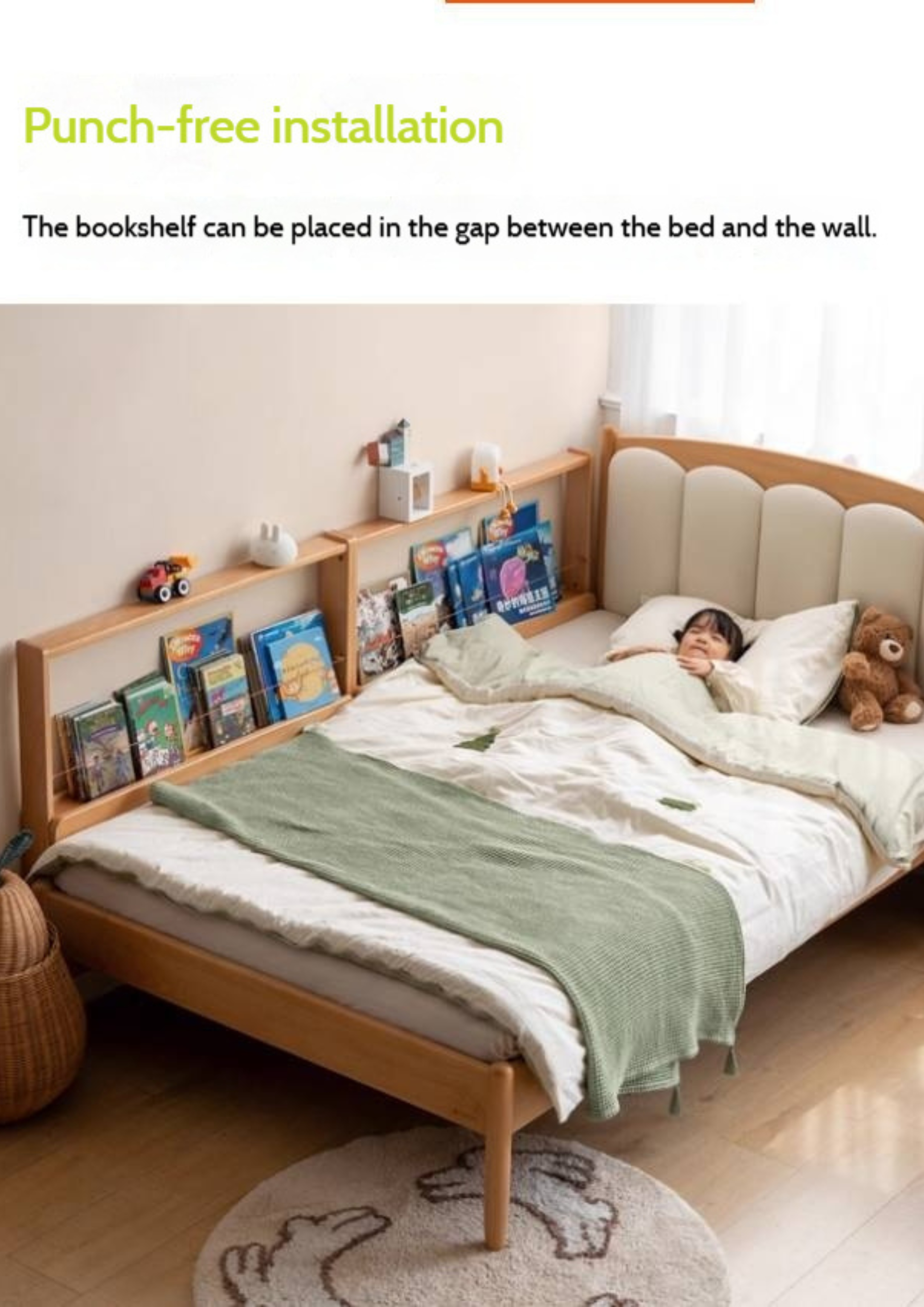 Beech Solid Wood Children's Bedside Miniature Bookshelf