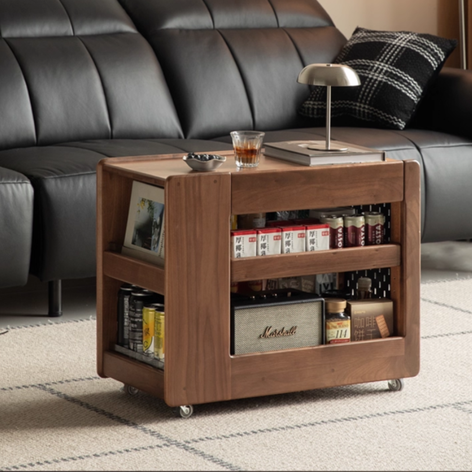 Black Walnut, Oak Solid Wood Luxury Corner Side Table