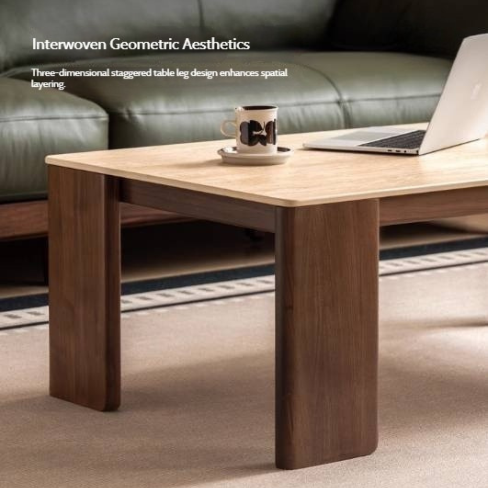 Black Walnut Solid Wood Rectangular Tea Table