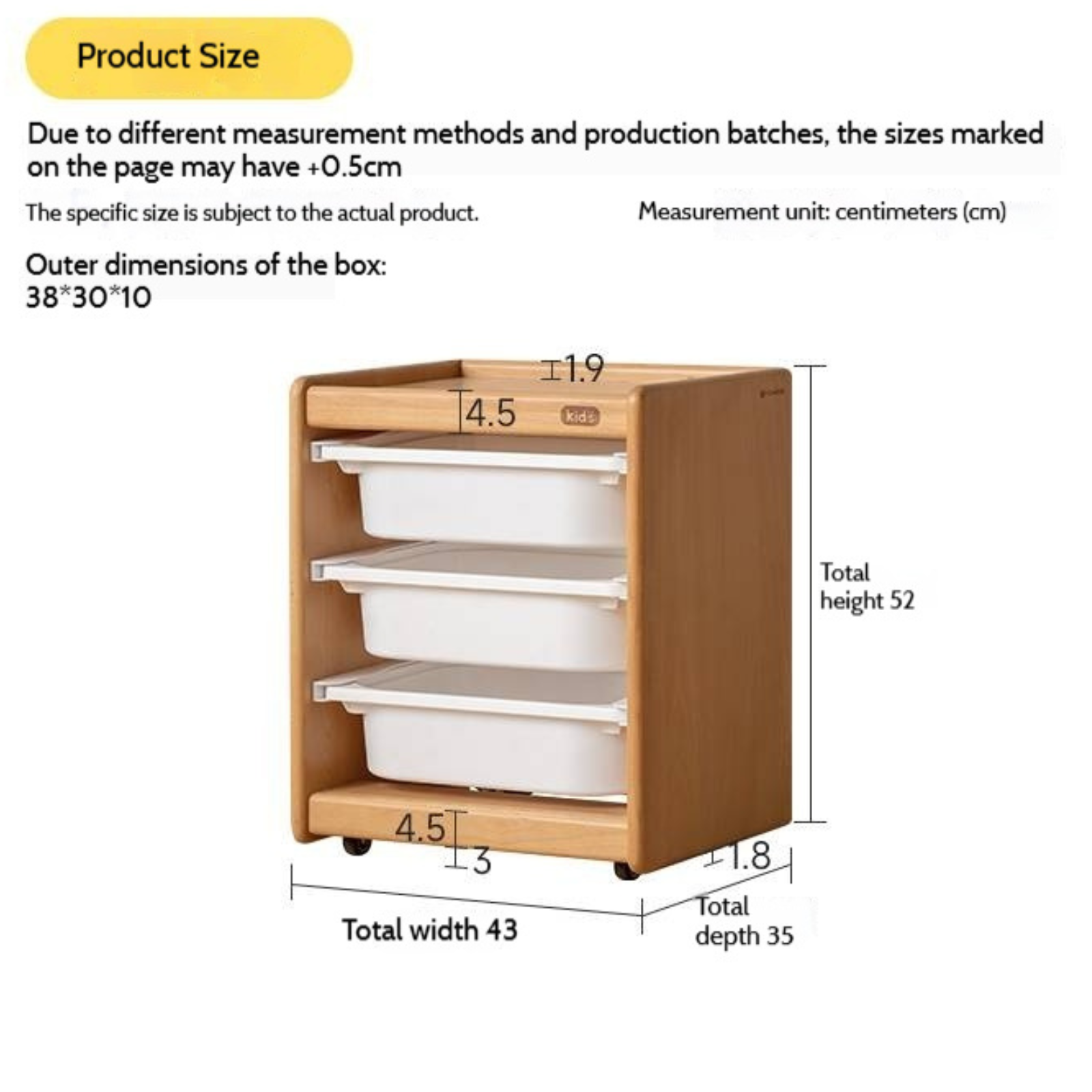 Beech Solid Wood Modern Minimalist Children's Nightstand