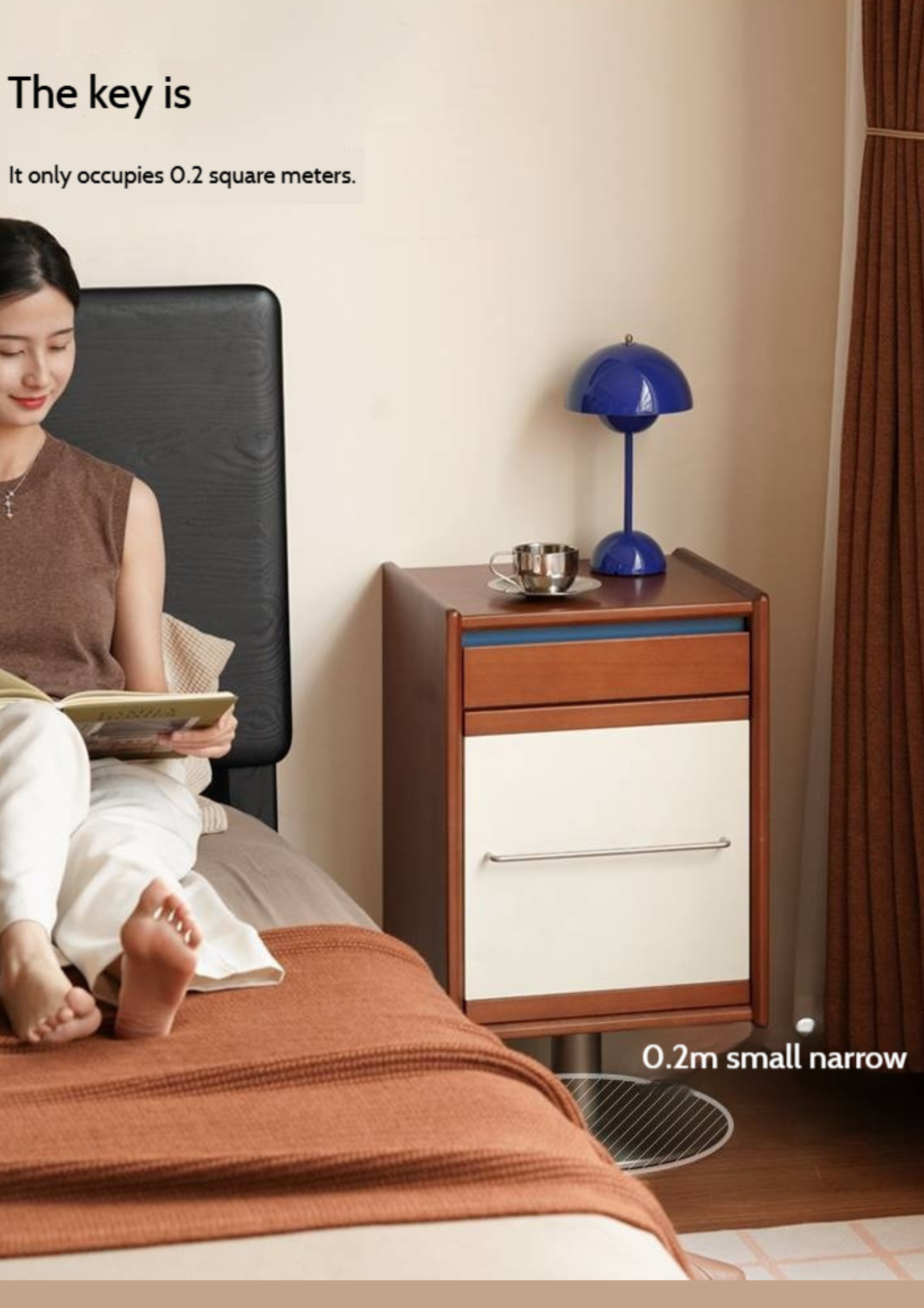 Poplar Solid Wood Vintage Side Table