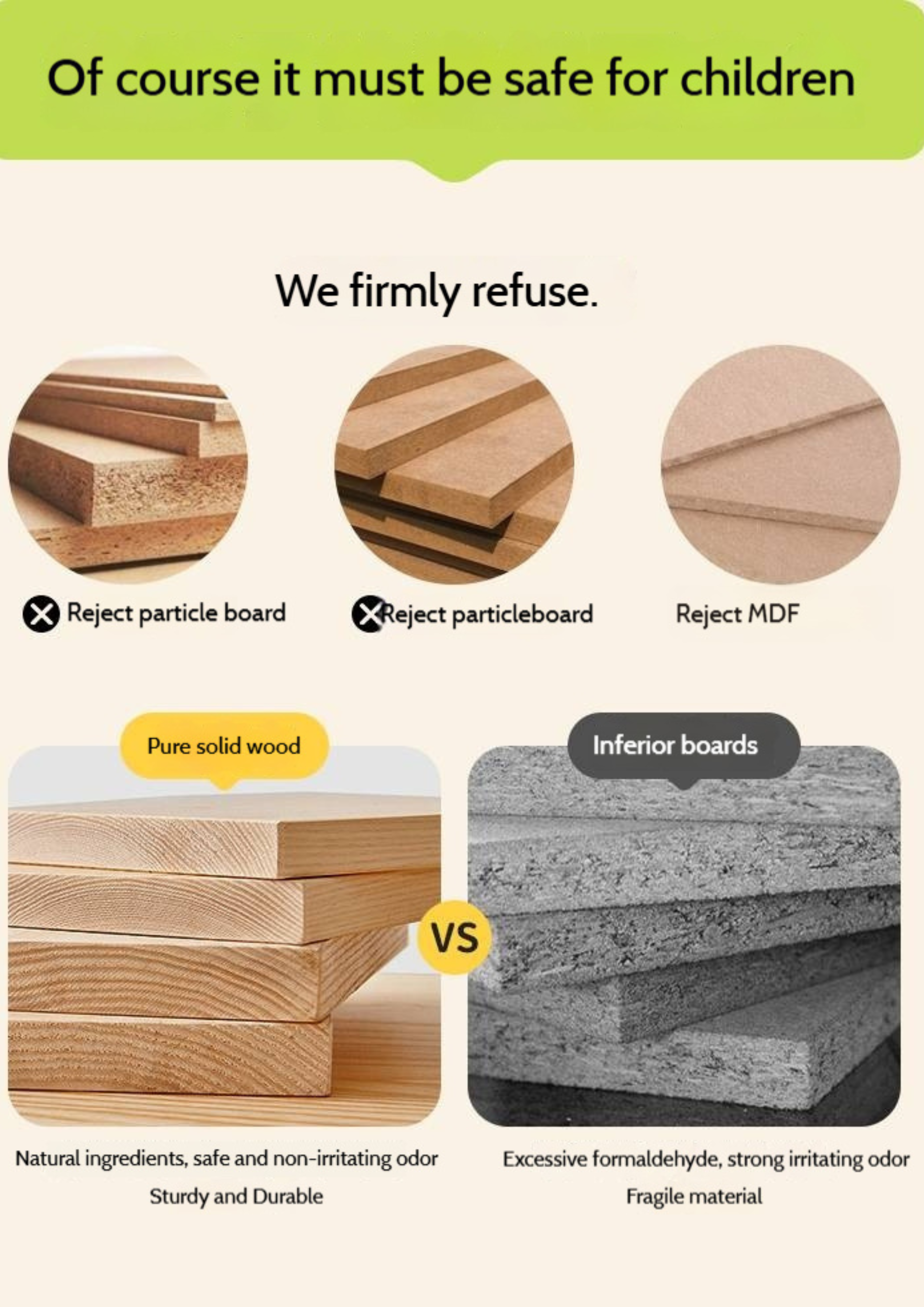 Beech, Solid Rubberwood Children's Clothing Rack