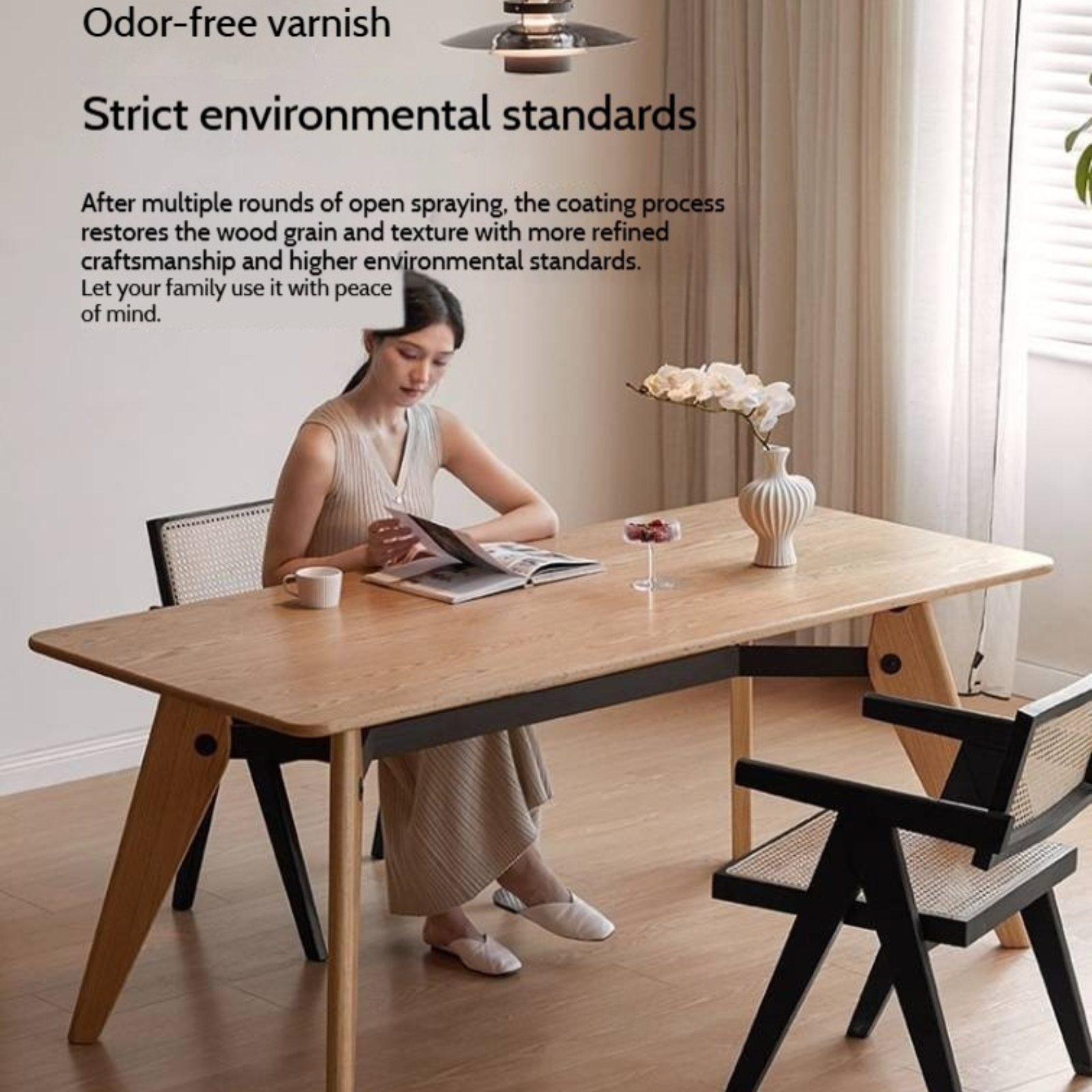 Oak Solid Wood Modern Dining Table