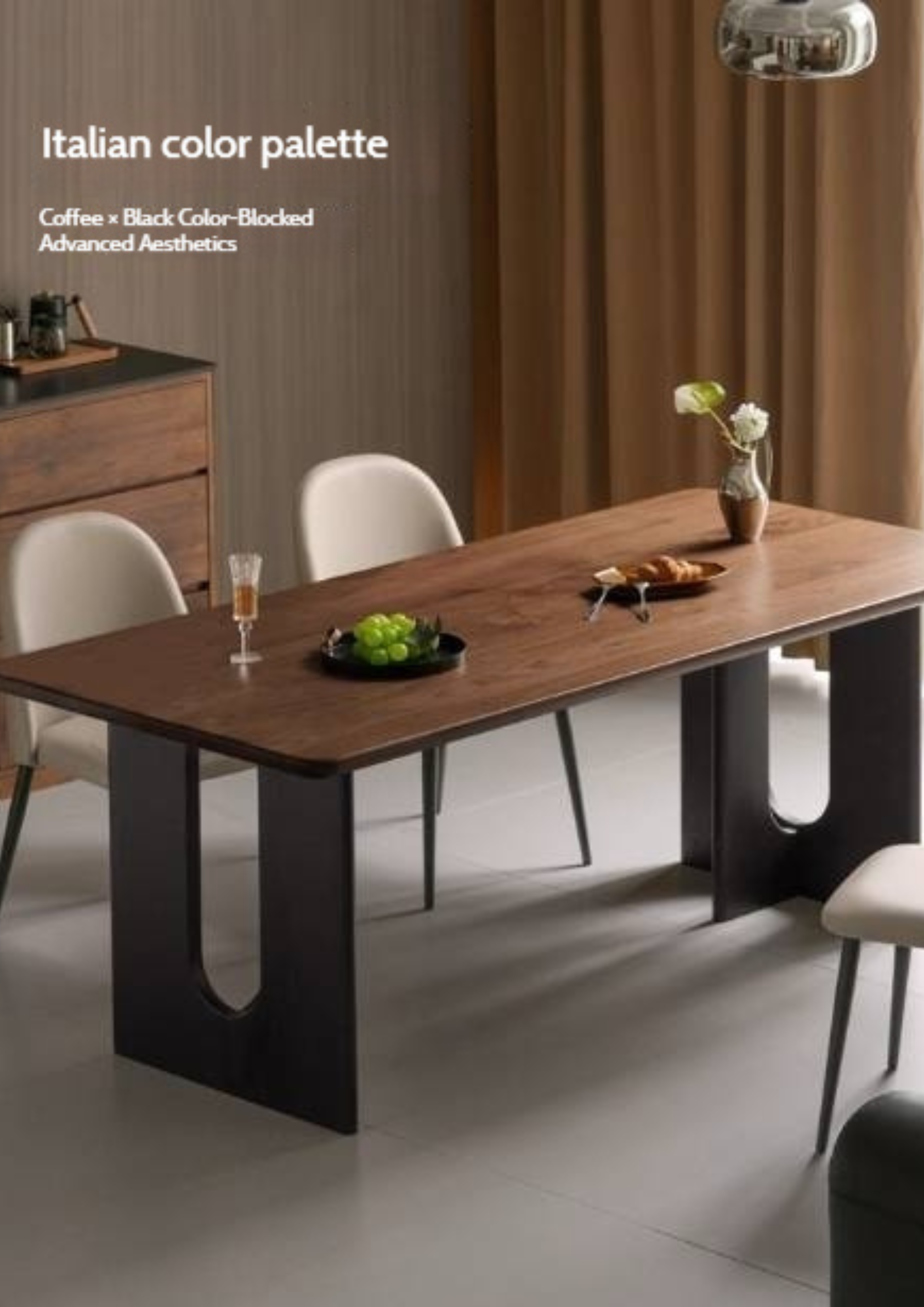 Black Walnut Solid Wood Light Luxury Dining Table