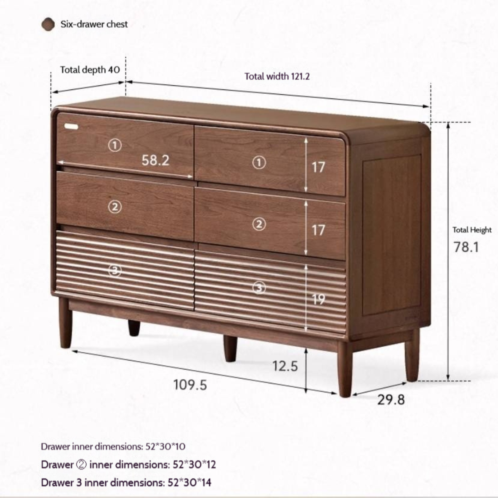 Catalpa Solid Wood Modern Chest of Drawers