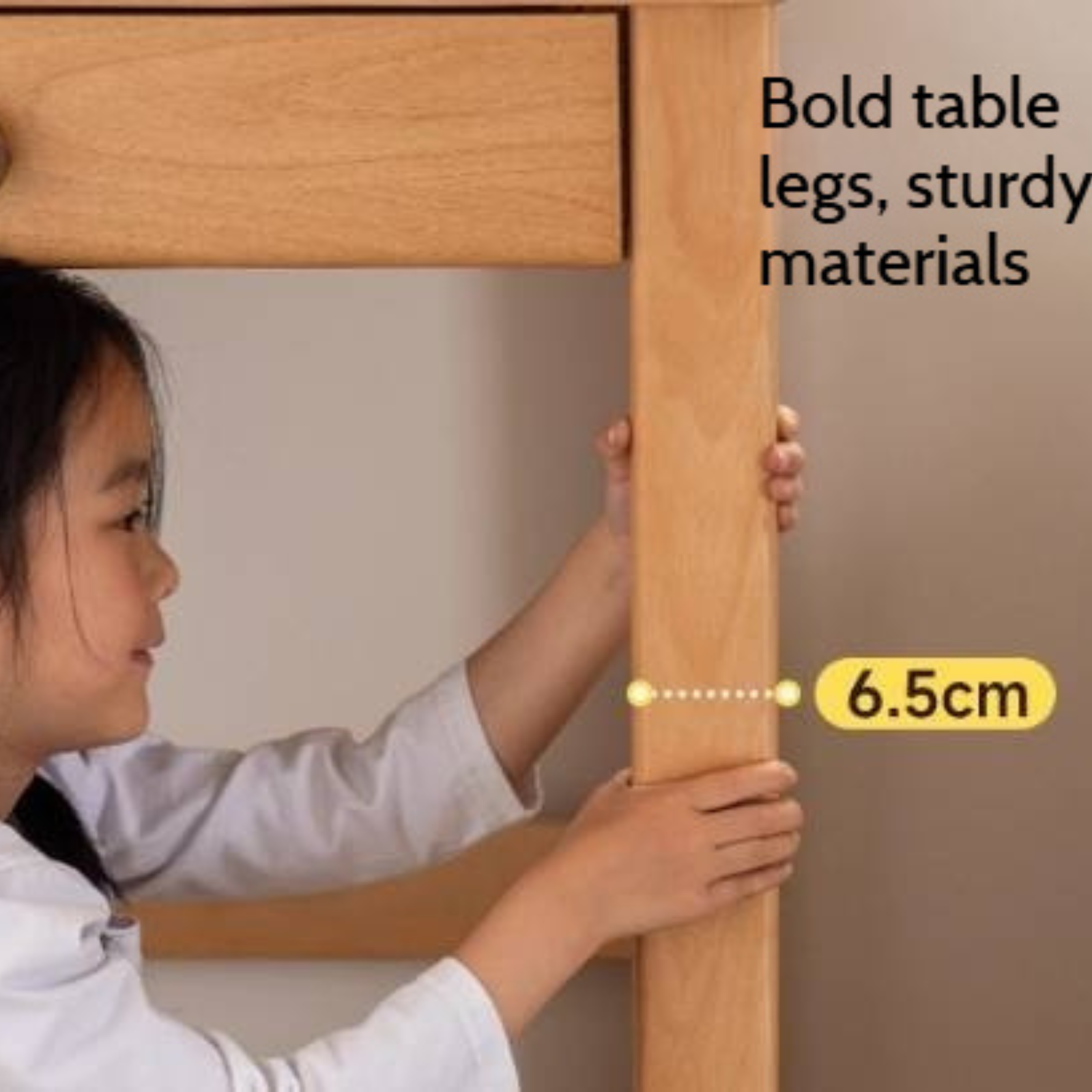 Beech Solid Wood Children's Desk and Bookshelf