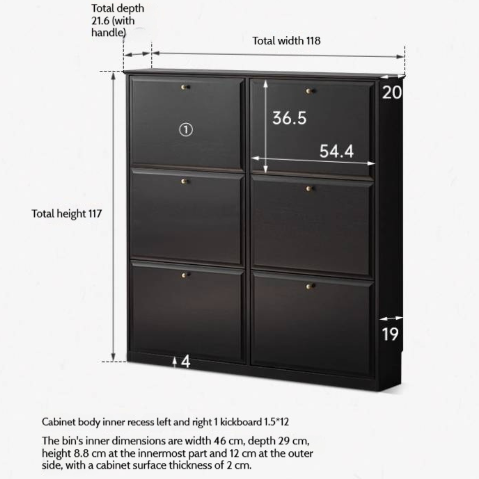 Oak Solid Wood American Retro Style Shoe Cabinet