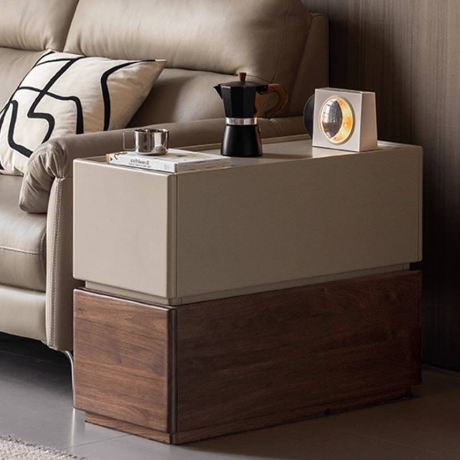 Black Walnut Solid Wood Italian Light Luxury Style Side Table