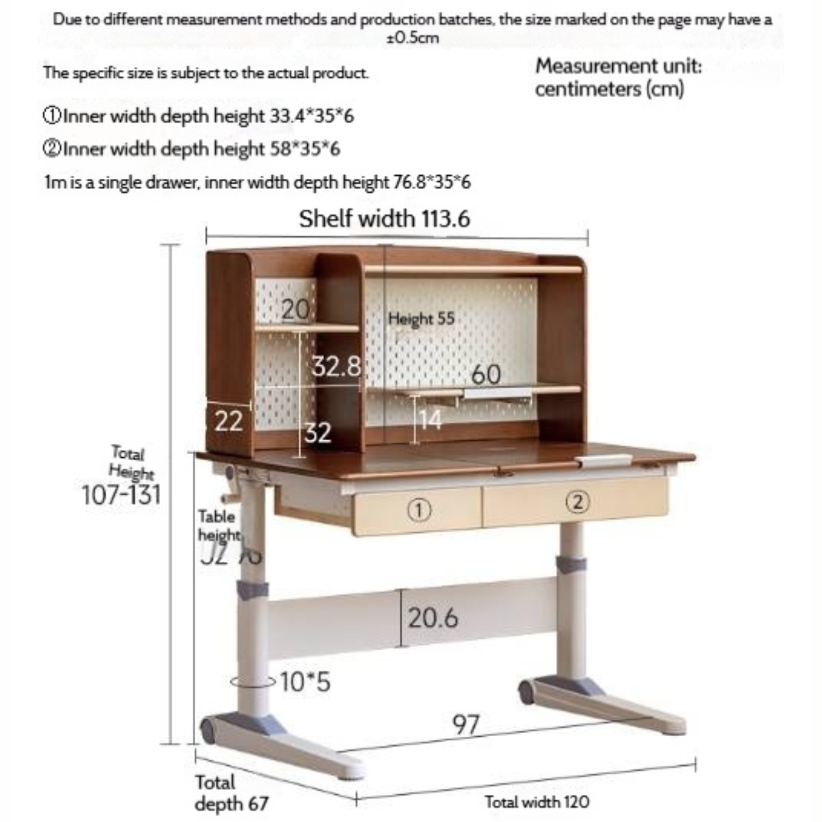 Solid Rubberwood Retro Style Children's Study Desk