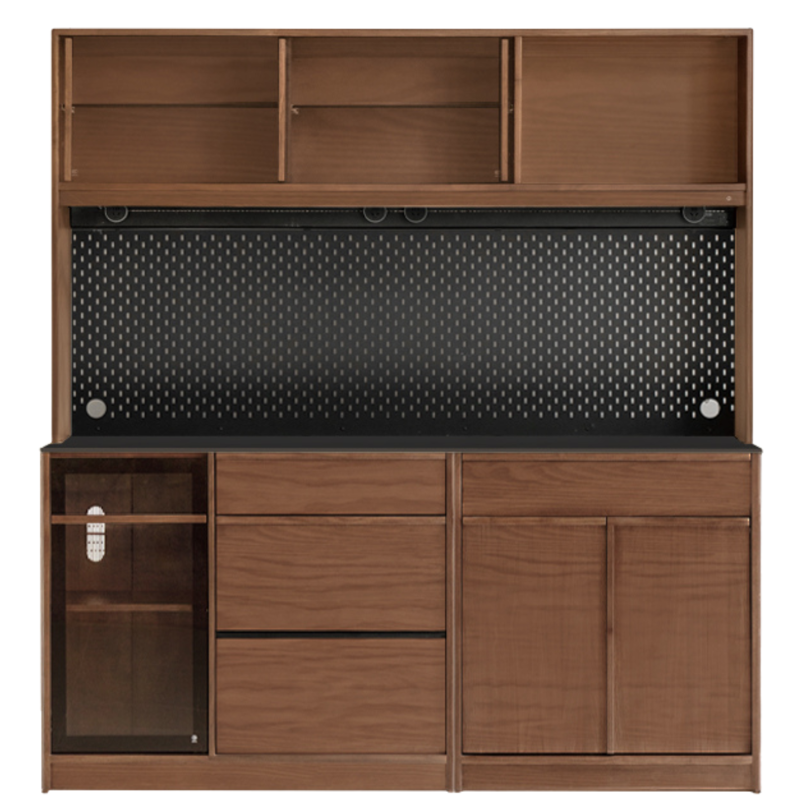 Black Walnut, Ash Solid Wood Light Luxury Style Rock Board Sideboard