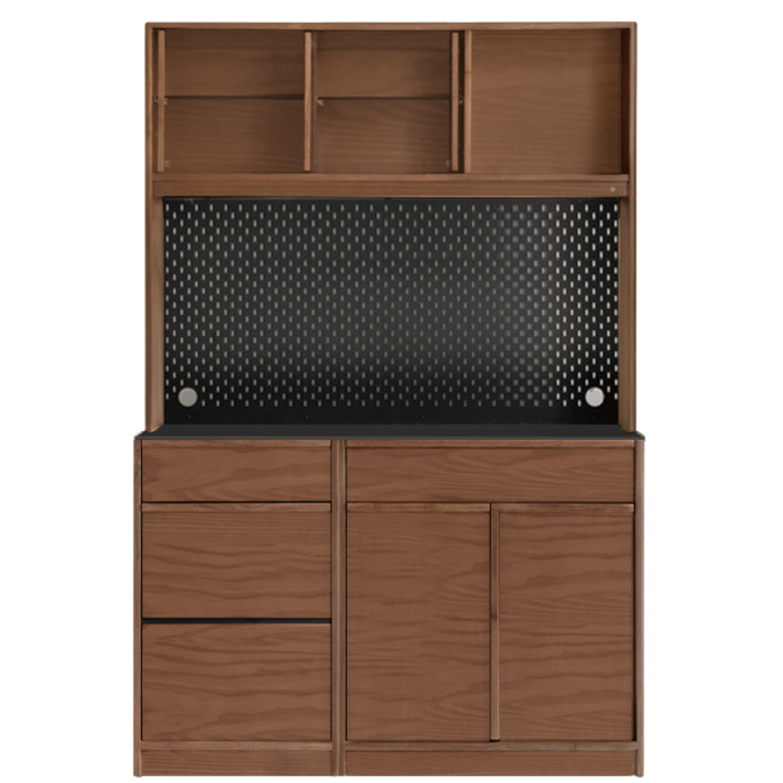 Black Walnut, Ash Solid Wood Light Luxury Style Rock Board Sideboard
