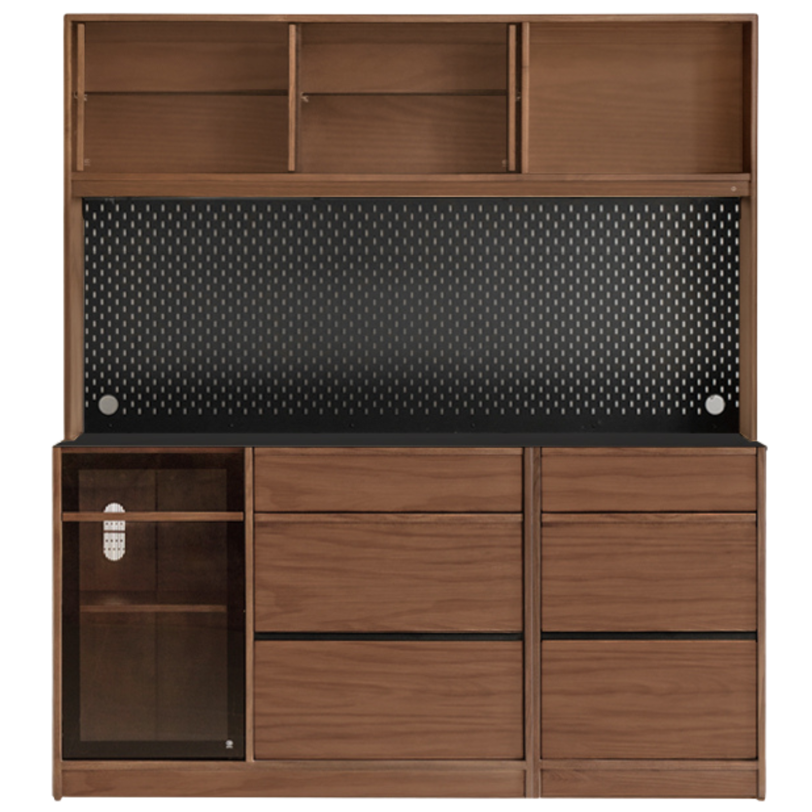 Black Walnut, Ash Solid Wood Light Luxury Style Rock Board Sideboard