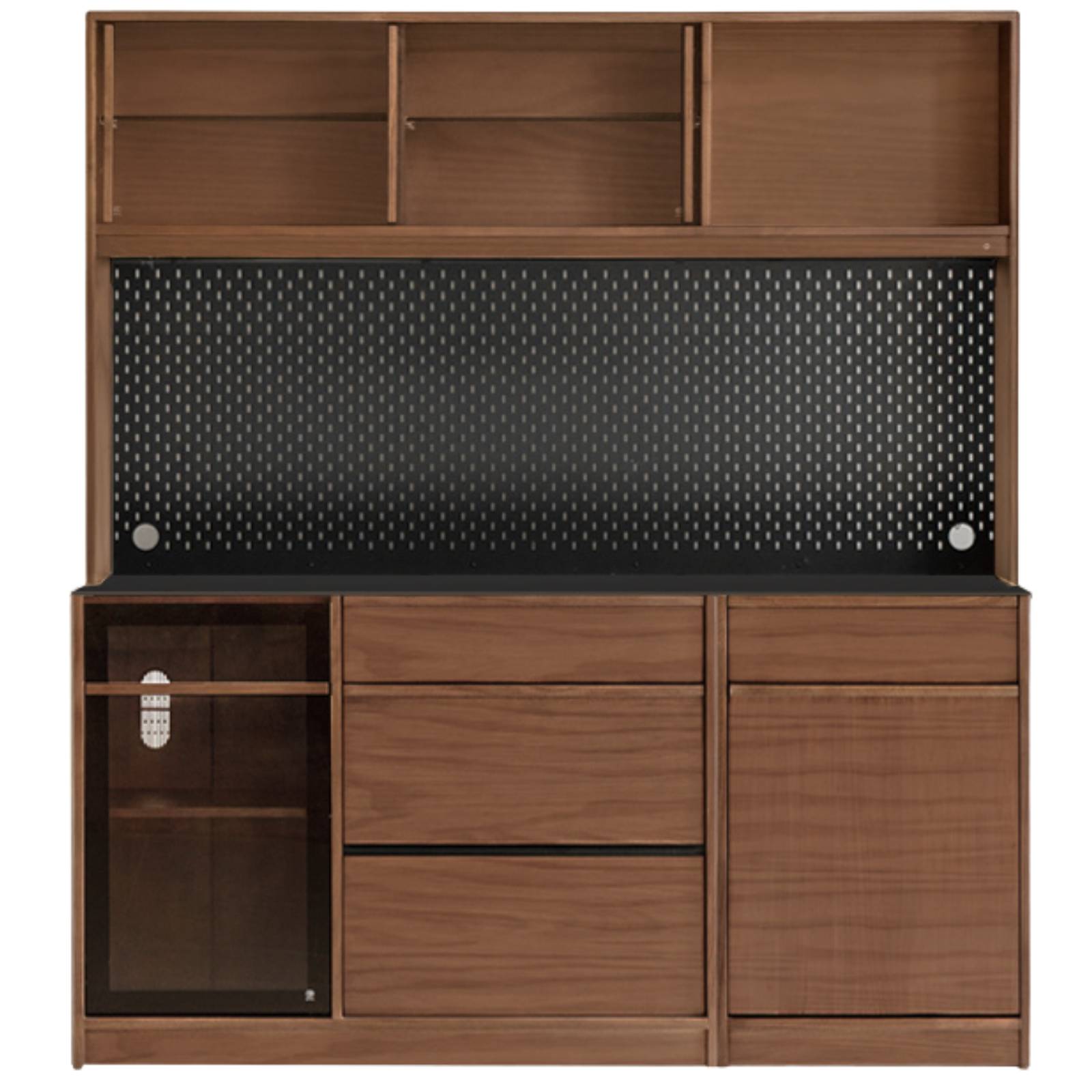 Black Walnut, Ash Solid Wood Light Luxury Style Rock Board Sideboard