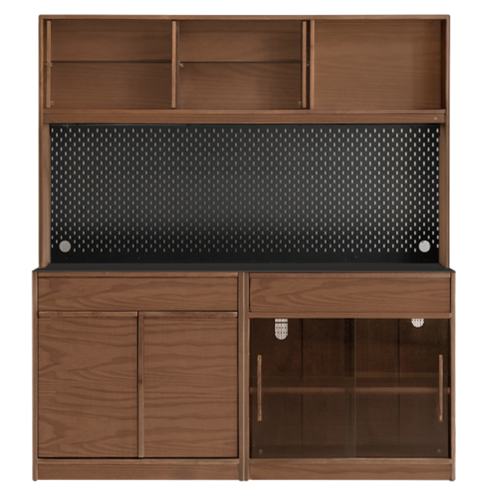 Black Walnut, Ash Solid Wood Light Luxury Style Rock Board Sideboard