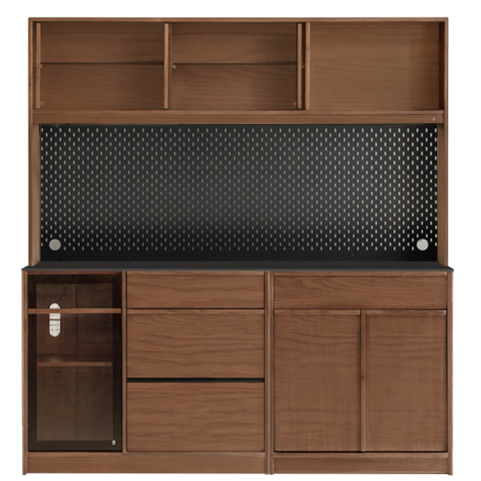 Black Walnut, Ash Solid Wood Light Luxury Style Rock Board Sideboard