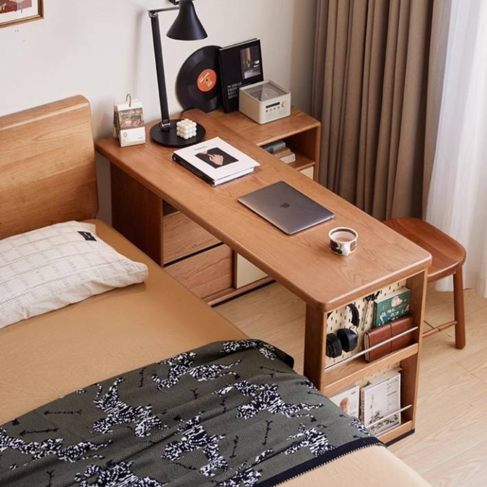 Cherry Solid Wood Vintage Style Office Desk