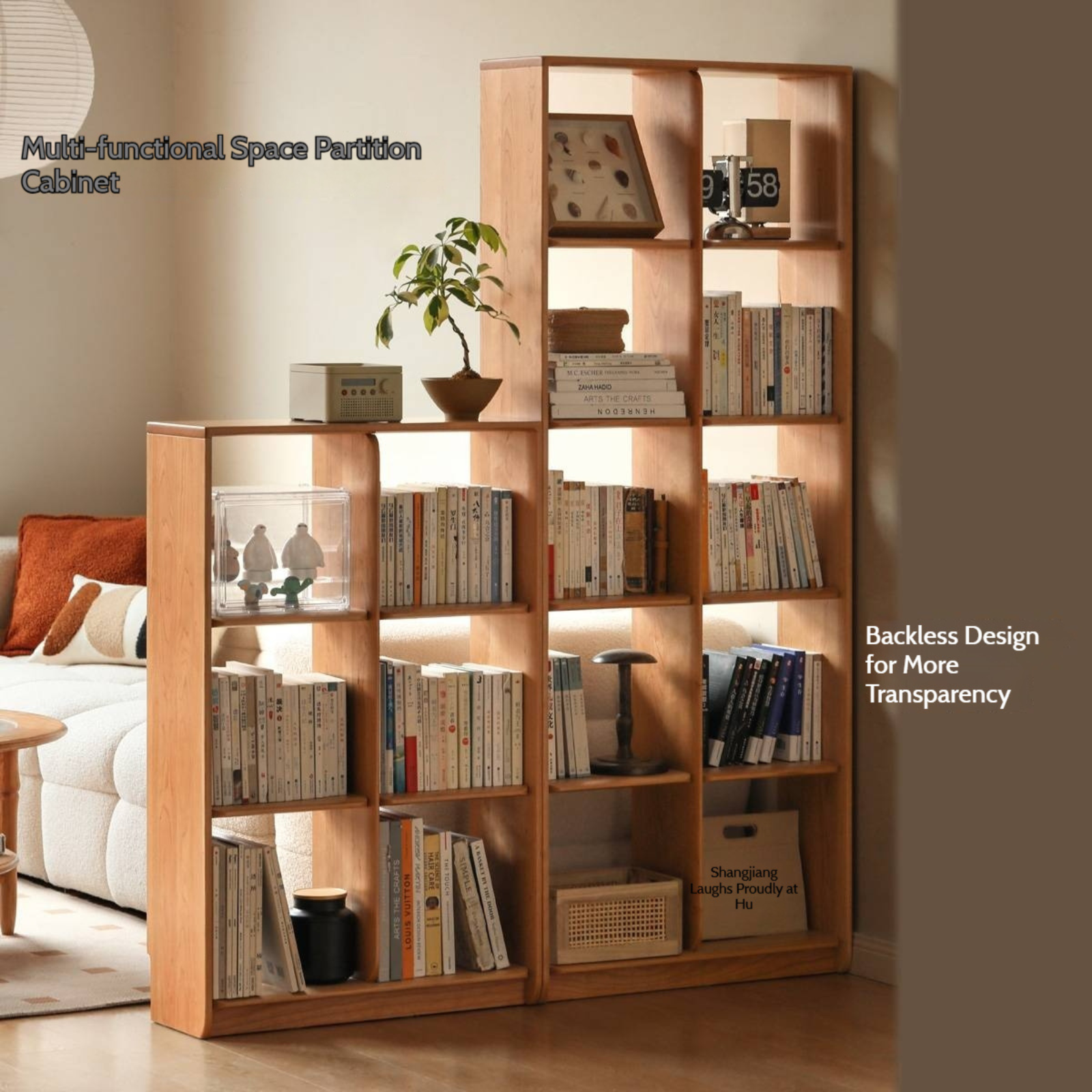 Cherry Solid Wood Vintage Bookshelf