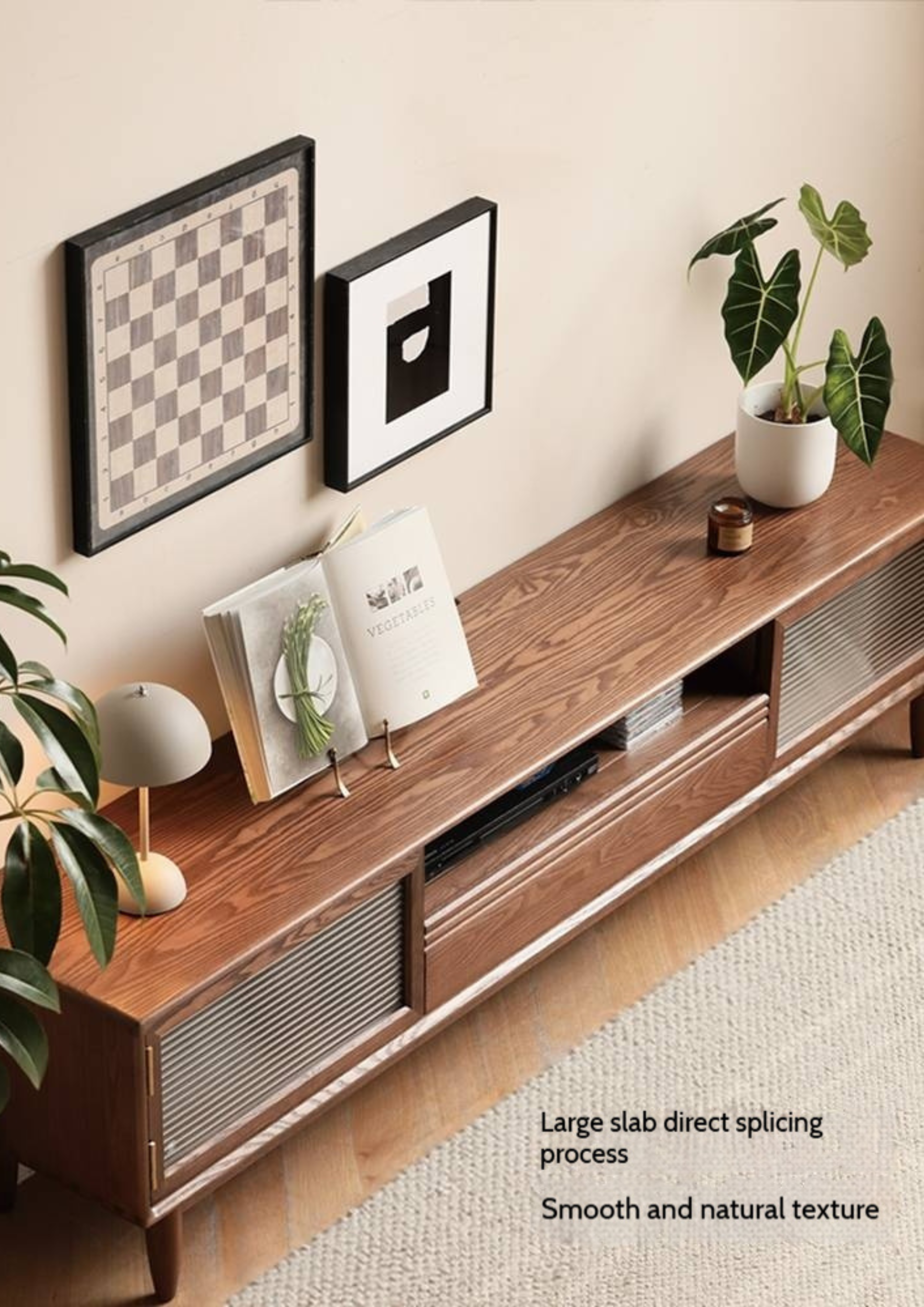 Ash Solid Wood Modern Minimalist TV Stand