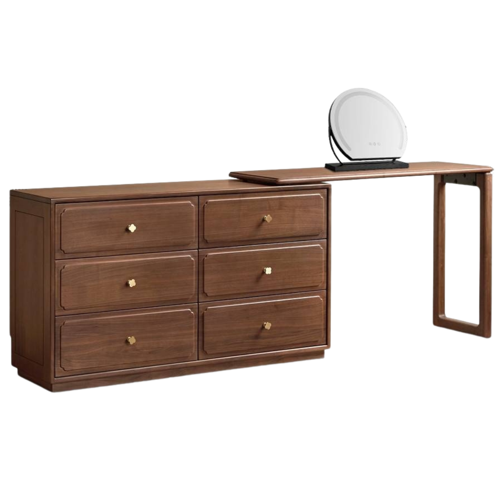 Black Walnut Solid Wood Rotating Dressing Table