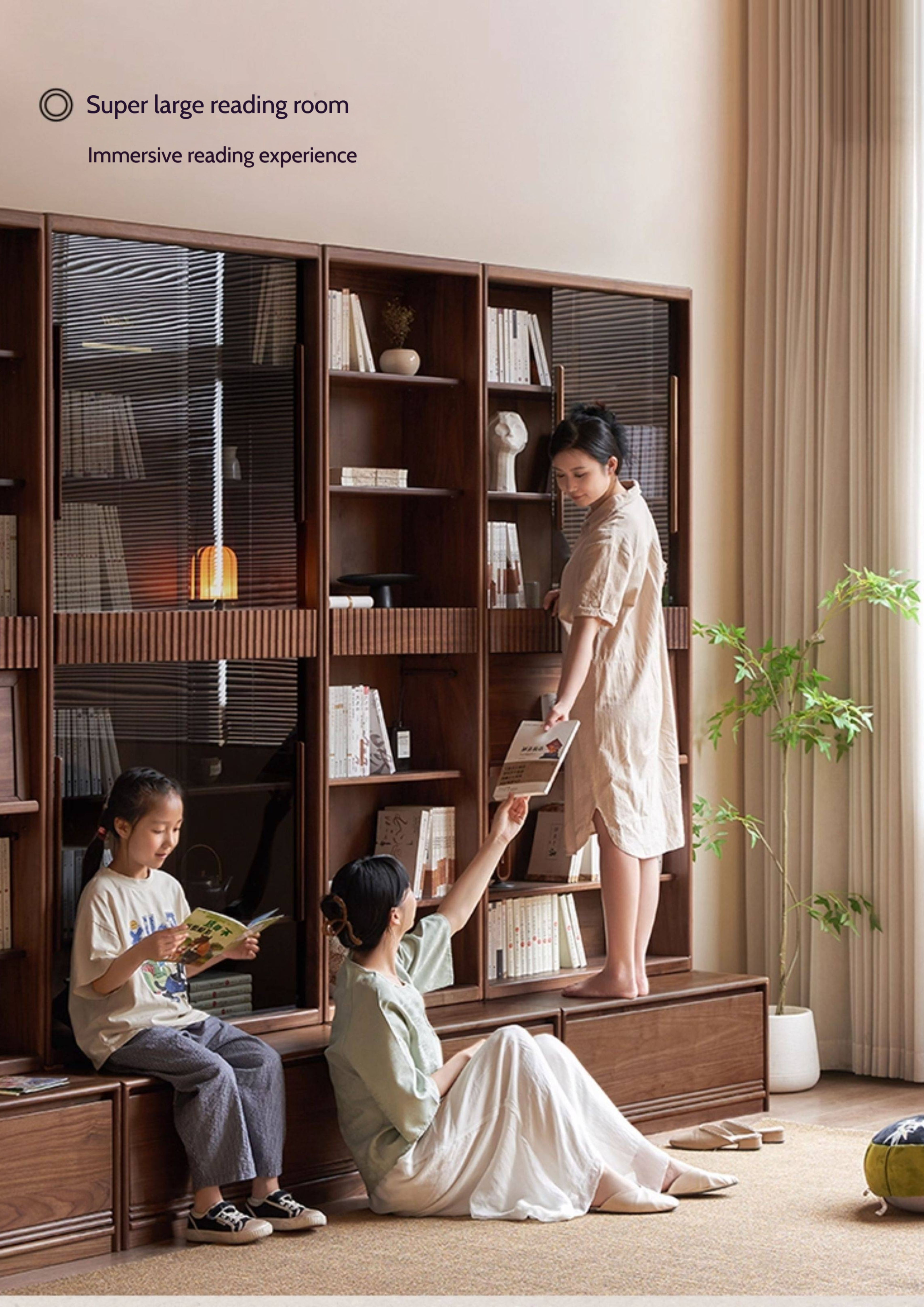 Ash Solid Wood Wall Combination Bookshelf