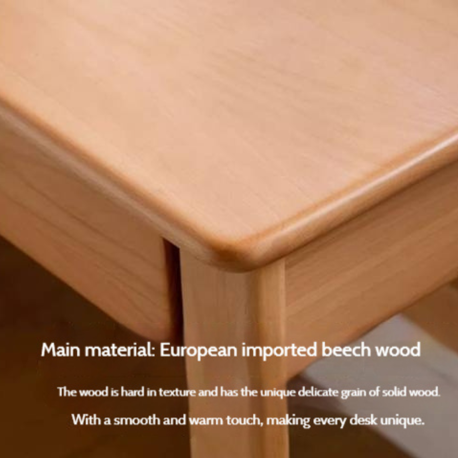 Beech Solid Wood Children's Desk and Bookshelf