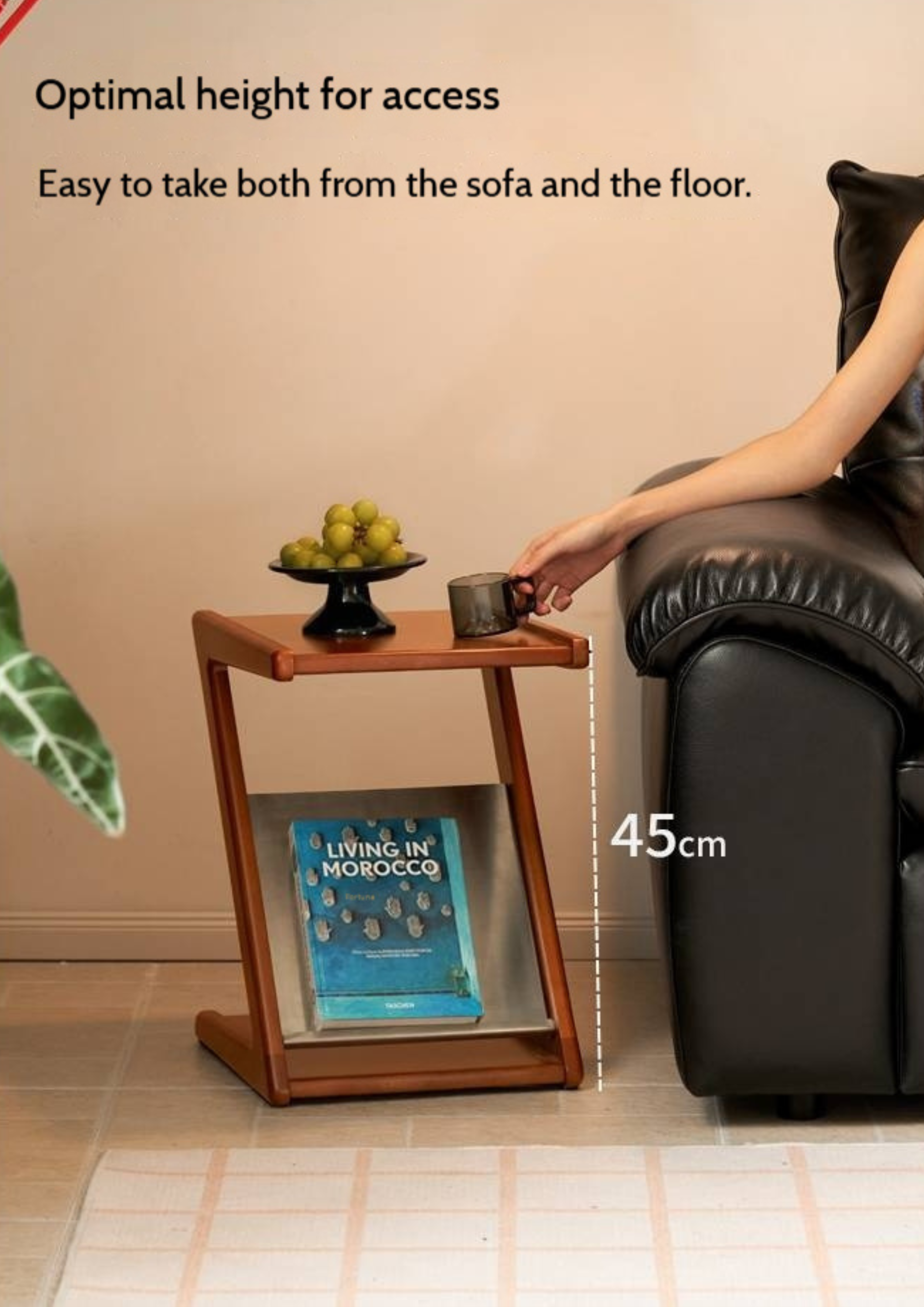 Poplar Solid Wood Bauhaus Style Side Table