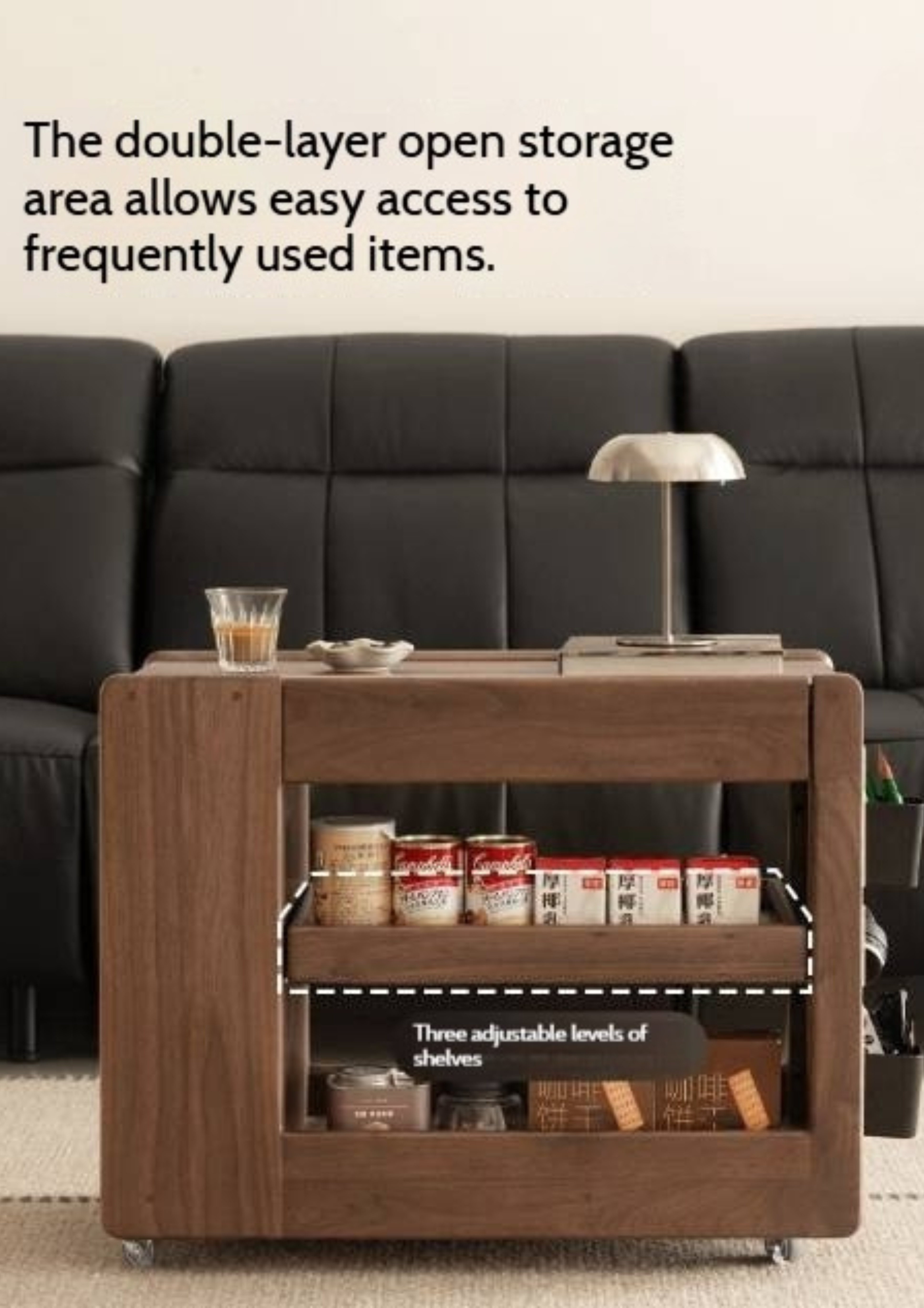 Black Walnut, Oak Solid Wood Luxury Corner Side Table