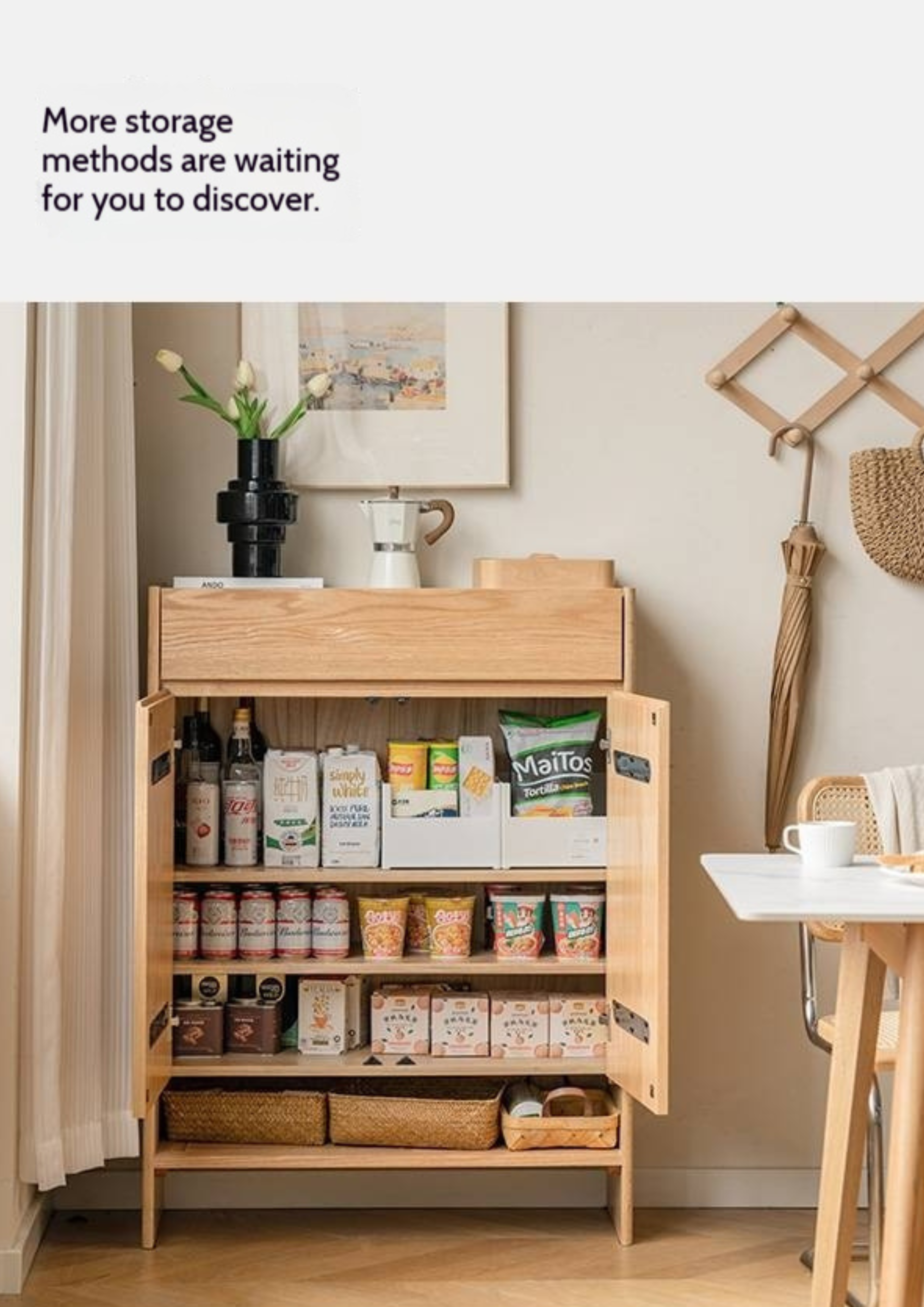 Oak Solid Wood Nordic Rock Slab Shoe Cabinet