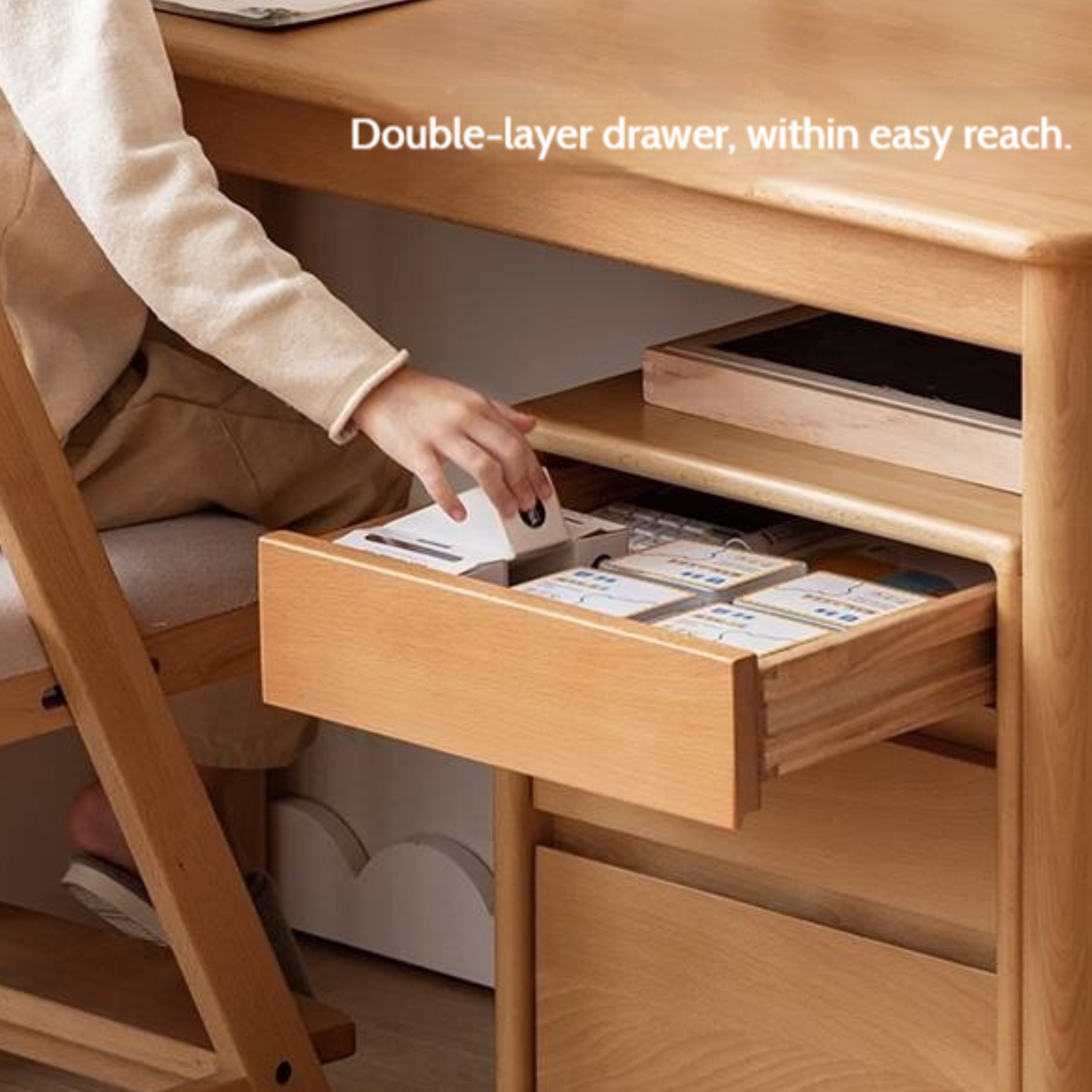 Beech Solid Wood Children's Study Table