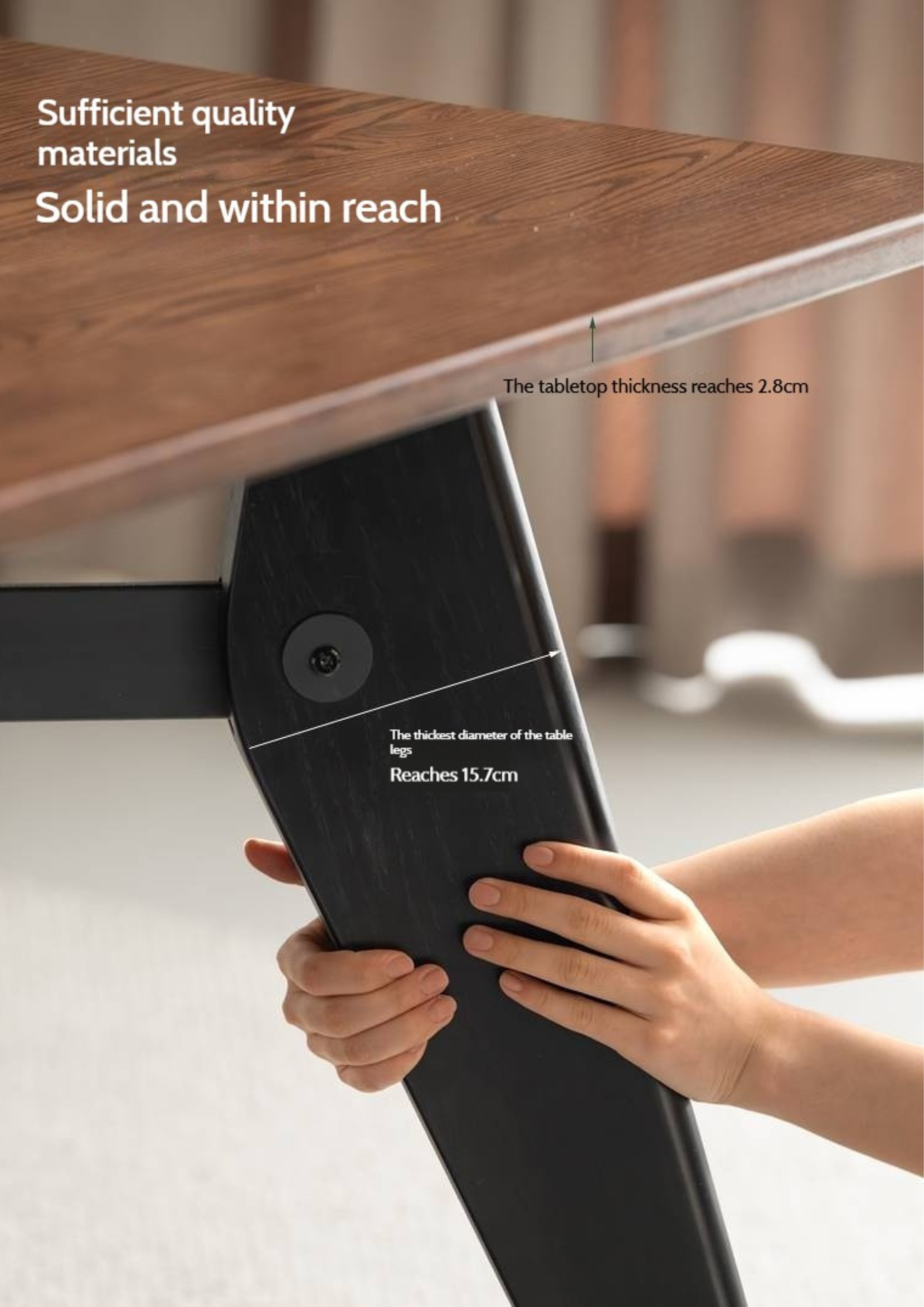 Oak Solid Wood Italian Light Luxury Dining Table