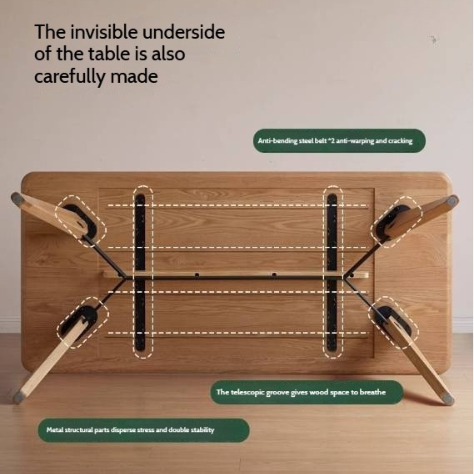 Oak Solid Wood Modern Dining Table