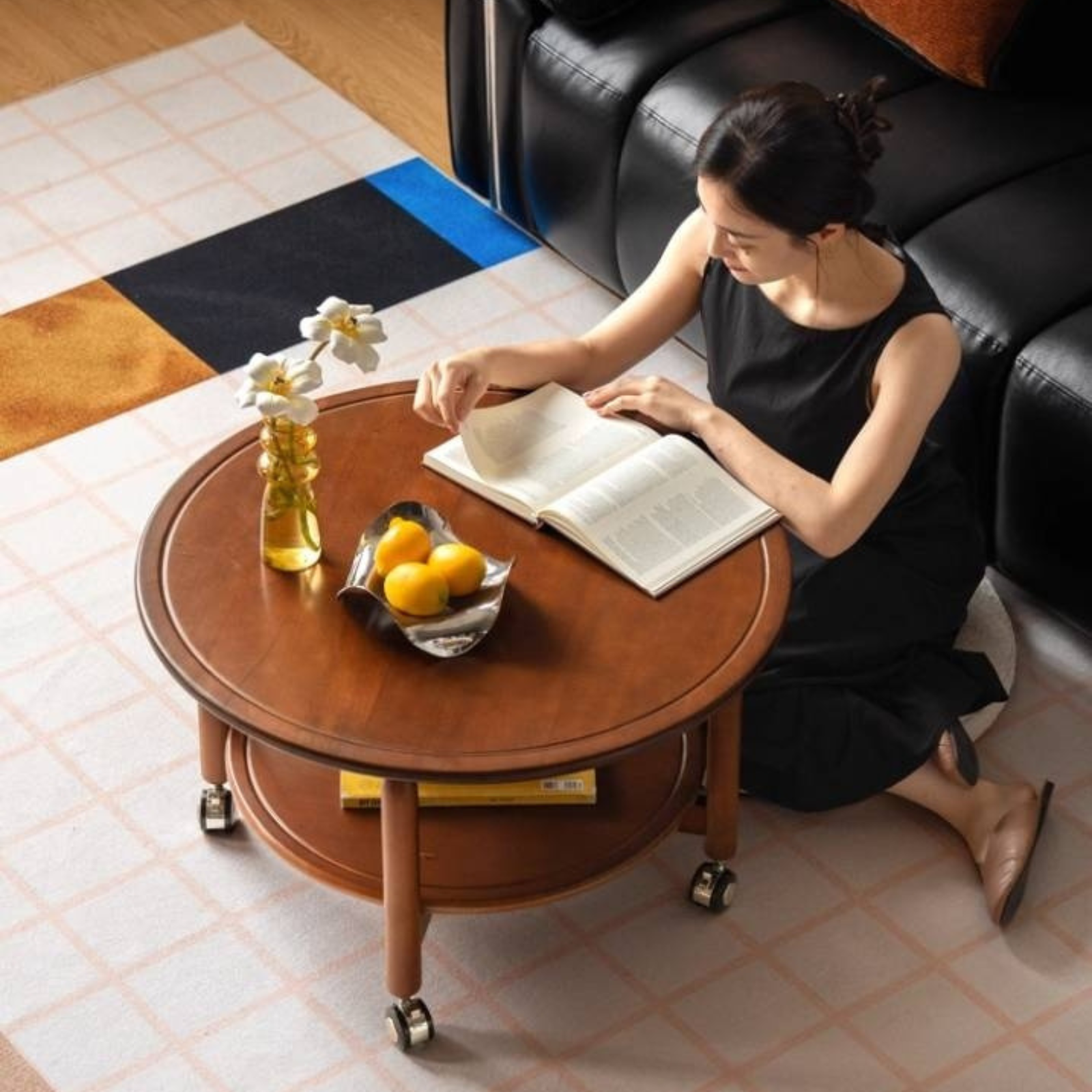 Poplar Solid Wood Antique Style Coffee Table