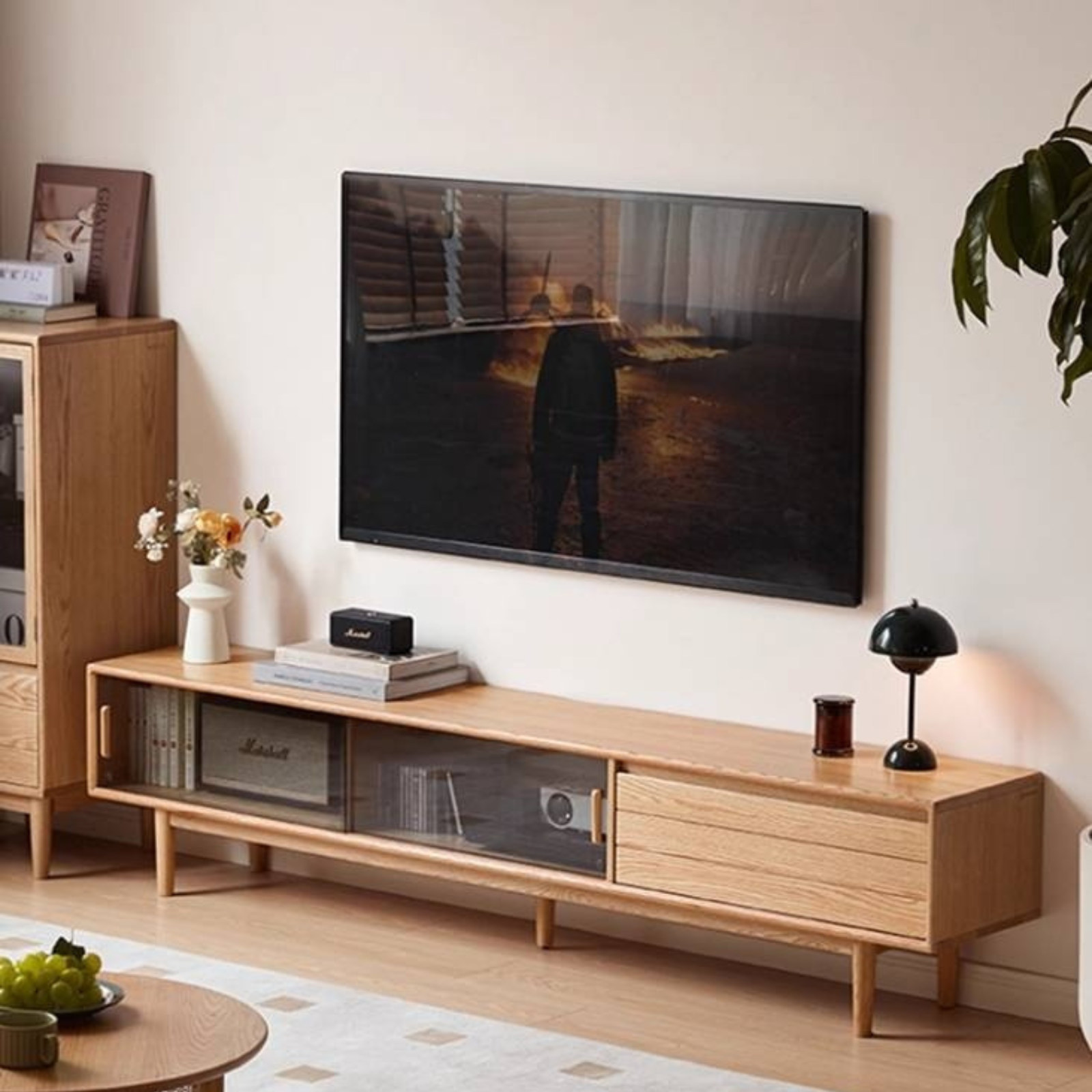 Oak Solid Wood Modern TV Cabinet