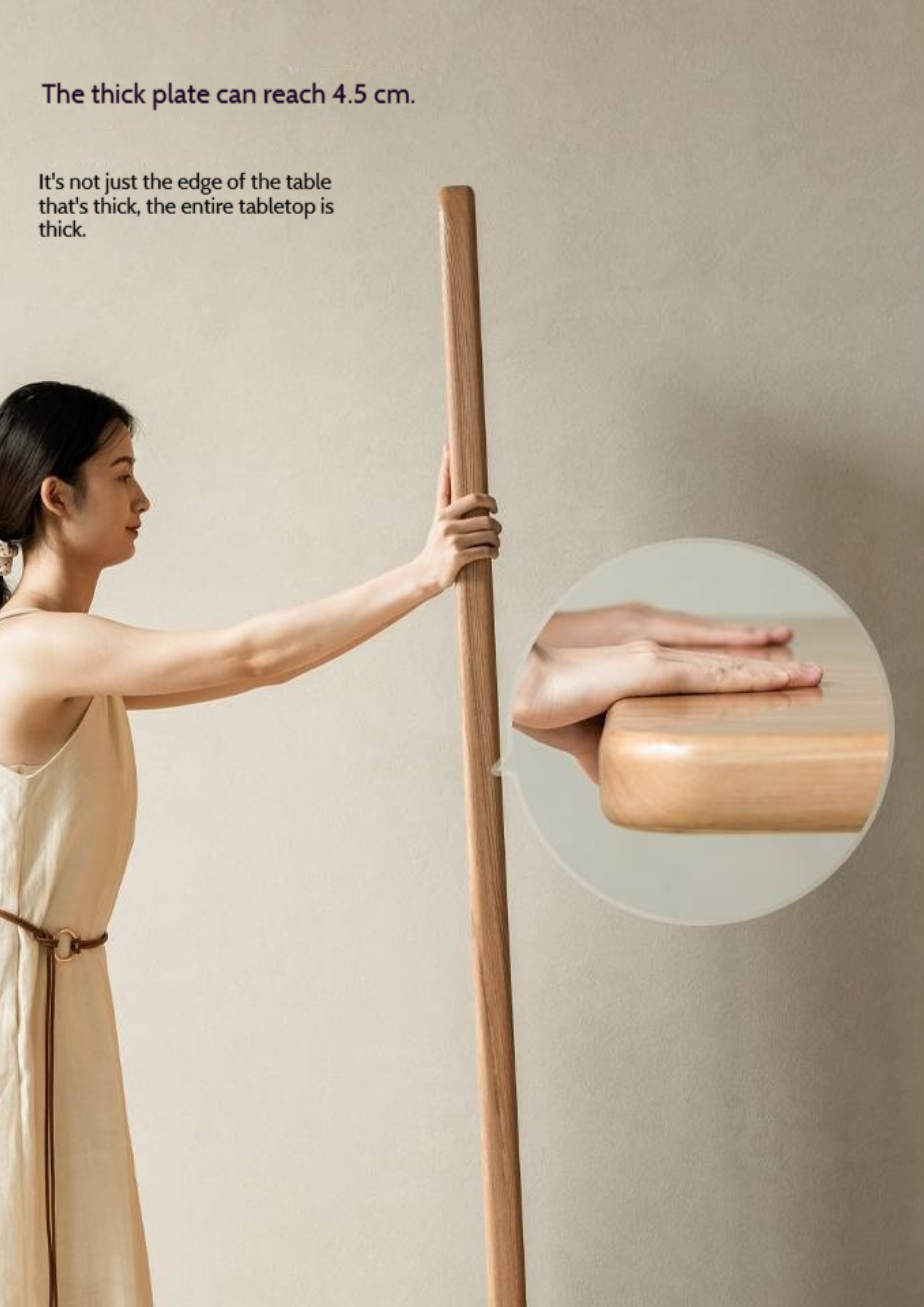 Ash, Oak, Elm Solid Wood Wabi Sabi Style Dining Table